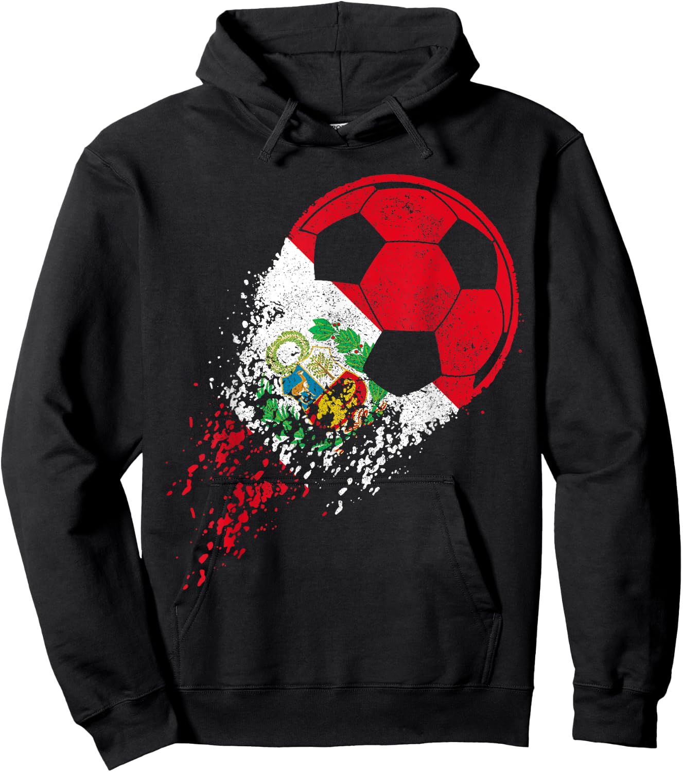 Peru Soccer Peruvian Flag Pride Soccer Player , Black Hoodie - Hoodie | Black