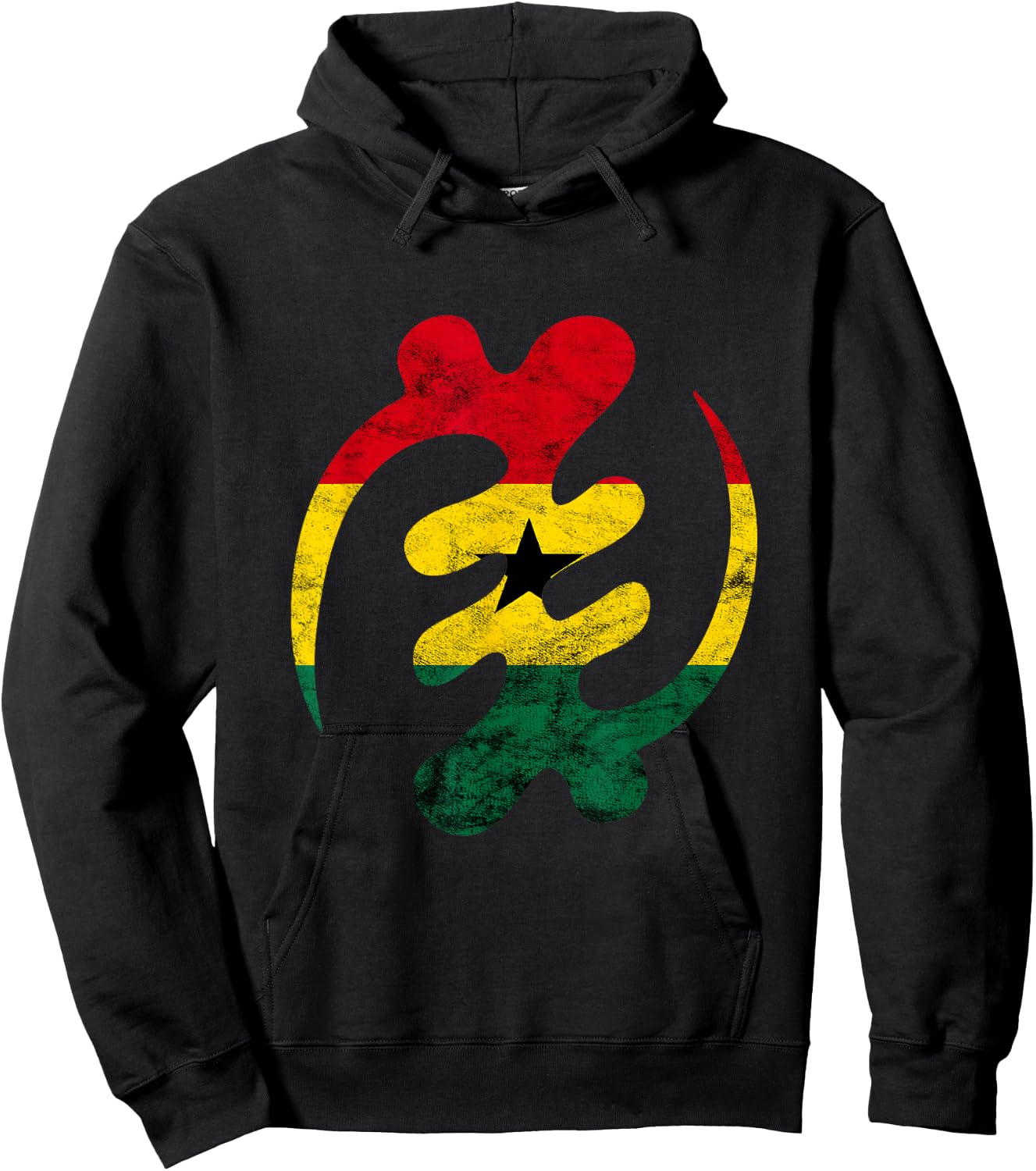 Gye Nyame Adinkra African Symbol Ghana Flag Hoodie - Hoodie | Black