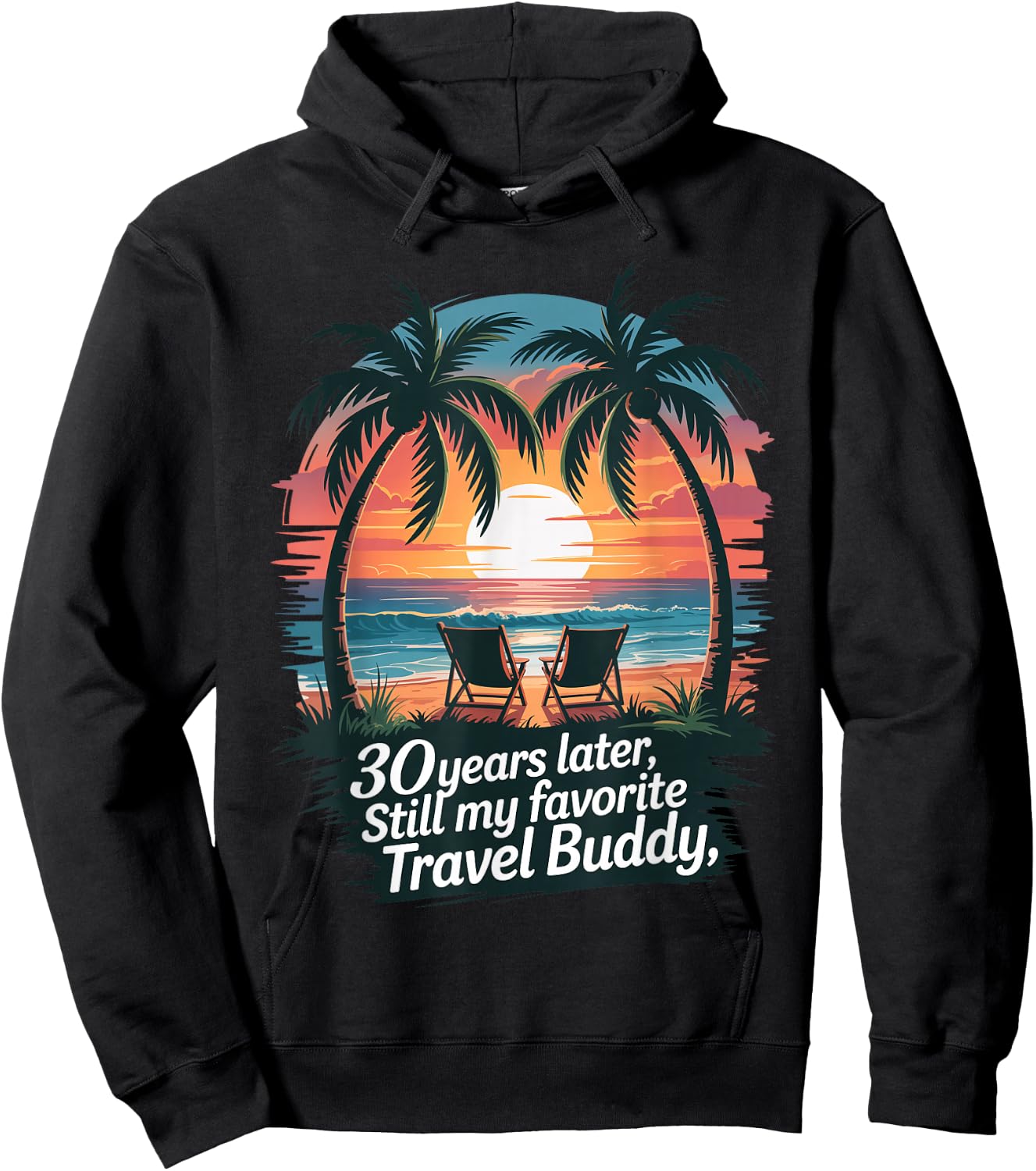 30th Wedding Anniversary Shirt Summer Vacation Beach Trip Hoodie - Hoodie | Black