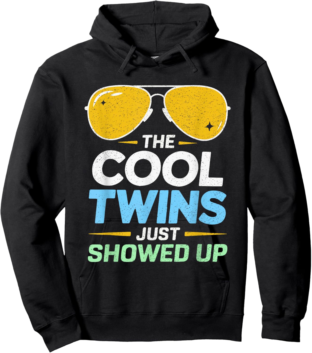 Cool Twins Just Showed Up Retro Matching Siblings Funny Kids Hoodie - Hoodie | Black