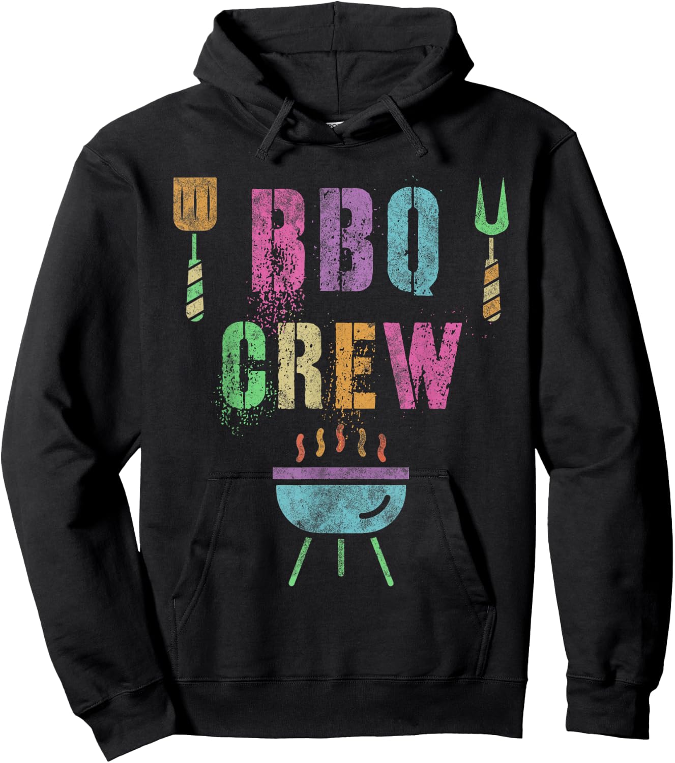 Funny BBQ CREW Grill Chef Cook Squad Cooking Summer Grilling Hoodie - Hoodie | Black
