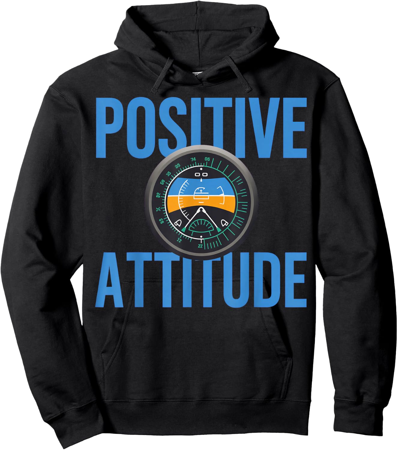 Positive Attitude Pilot Attitude Indicator Aviation Hoodie - Hoodie | Black