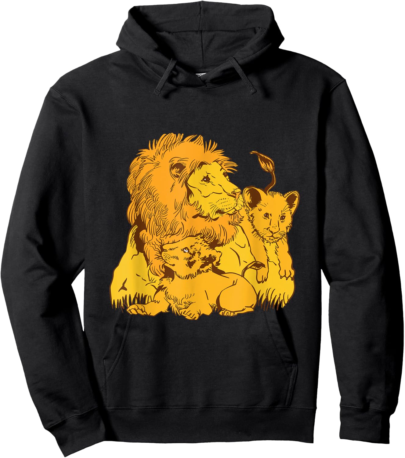 Proud Dad Lion with Cubs Lion Papa for Father's Day Hoodie - Hoodie | Black