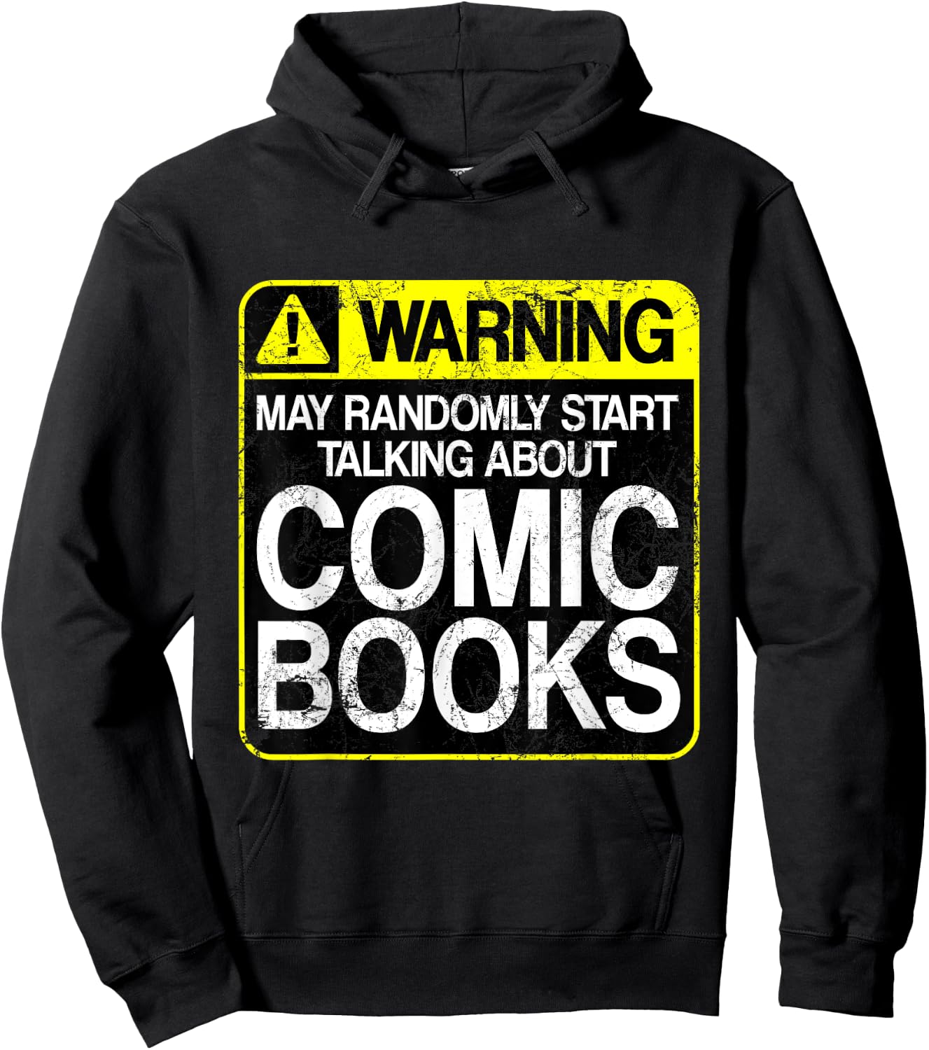Funny Comic Book Graphic Novel Warning Sign Hoodie - Hoodie | Black