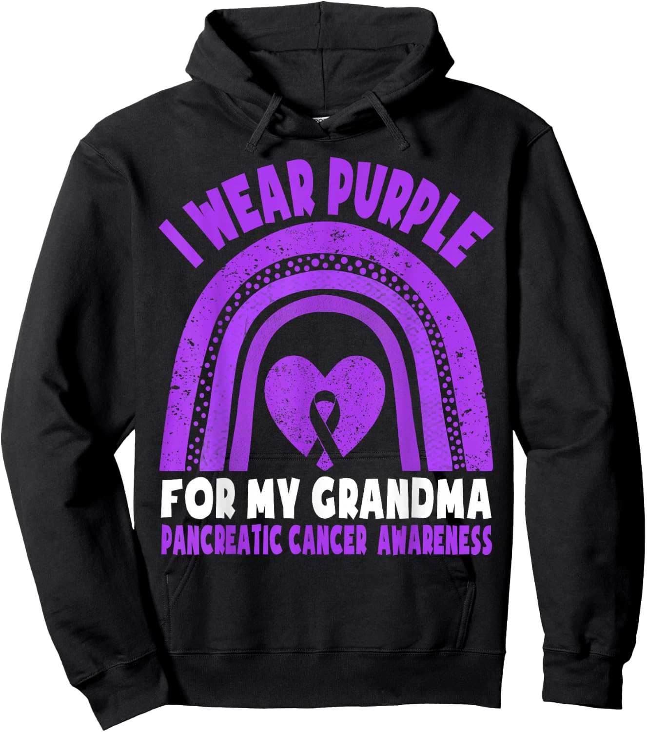 I Wear Purple For My Grandma Pancreatic Cancer Awareness Hoodie - Hoodie | Black