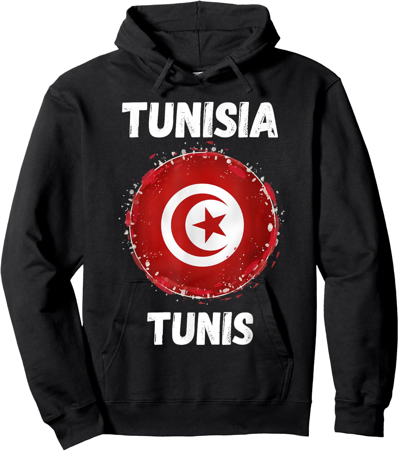 Tunis Tunisia Retro Vintage Sport Tunisian Flag Souvenirs Hoodie - Hoodie | Black