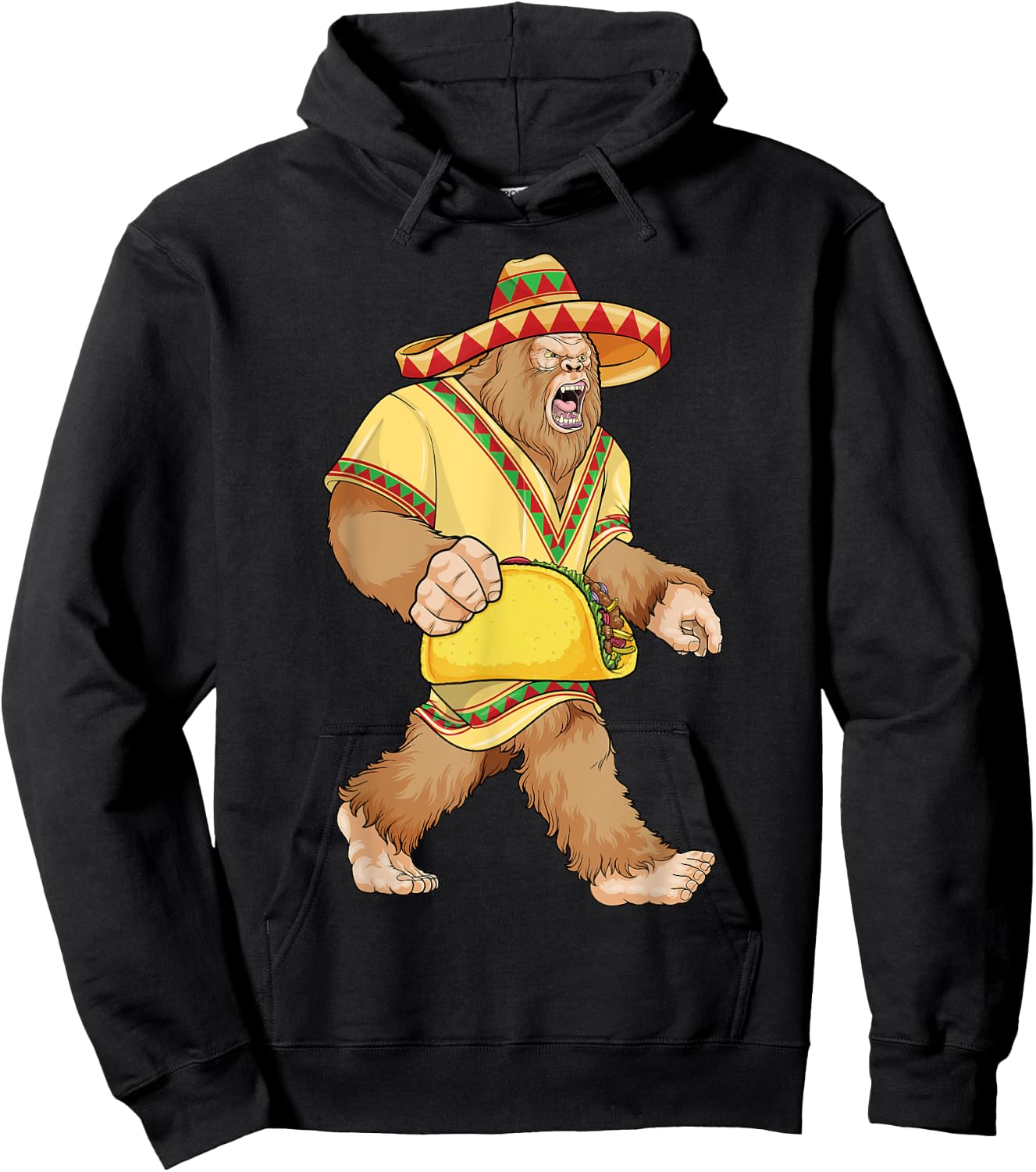 Bigfoot Taco Cinco de Mayo Mexican Bigfoot El Squatcho Boys Hoodie - Hoodie | Black