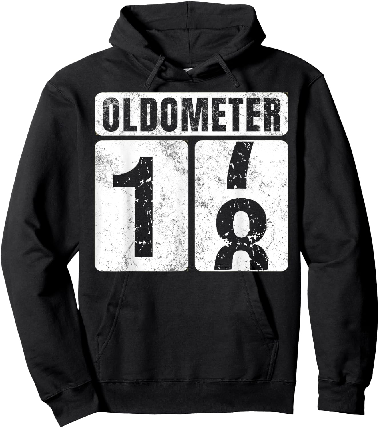 Oldometer 18 Shirt Vintage Funny 18th Birthday Gift Hoodie - Hoodie | Black