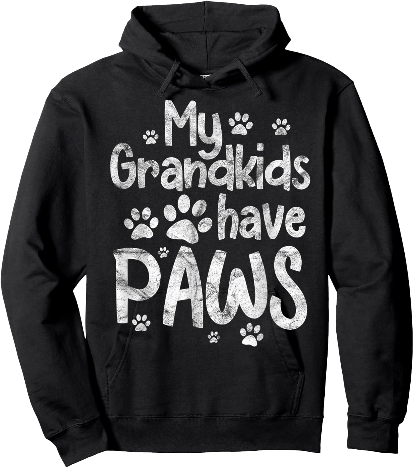 My Grandkids Have Paws Funny Dog Cat Grandma Grandmother Hoodie - Hoodie | Black