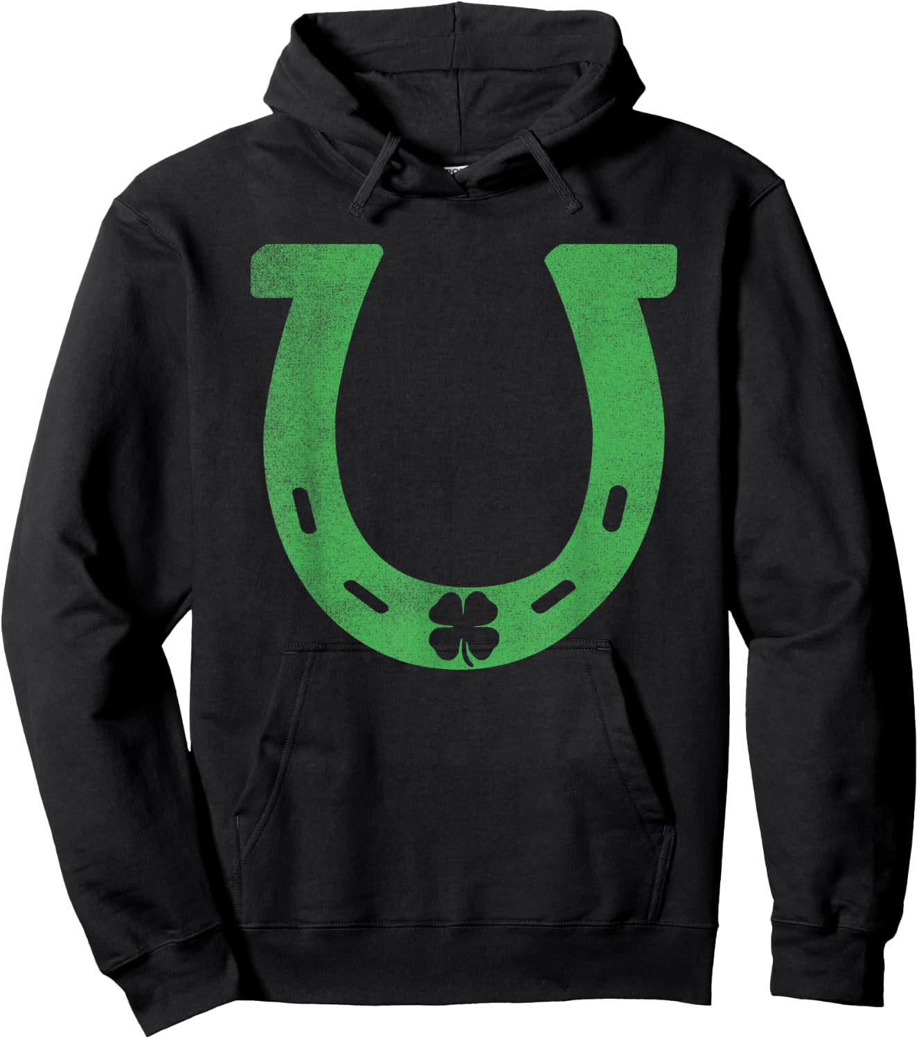 Horseshoe Gift St. Patrick's Day Shamrock Irish Clover Lucky Hoodie - Hoodie | Black