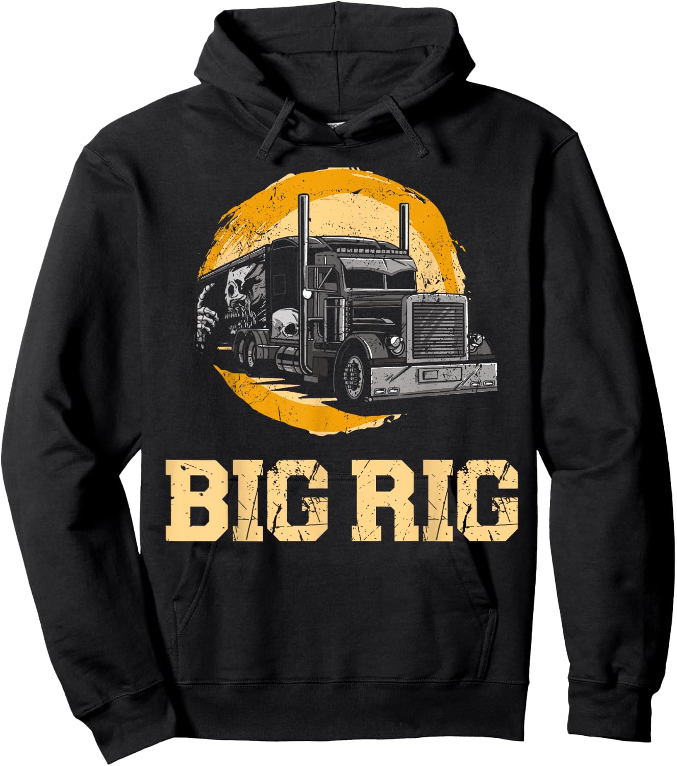 Trucker Truck Driver Vintage Big Rig Hoodie - Hoodie | Black
