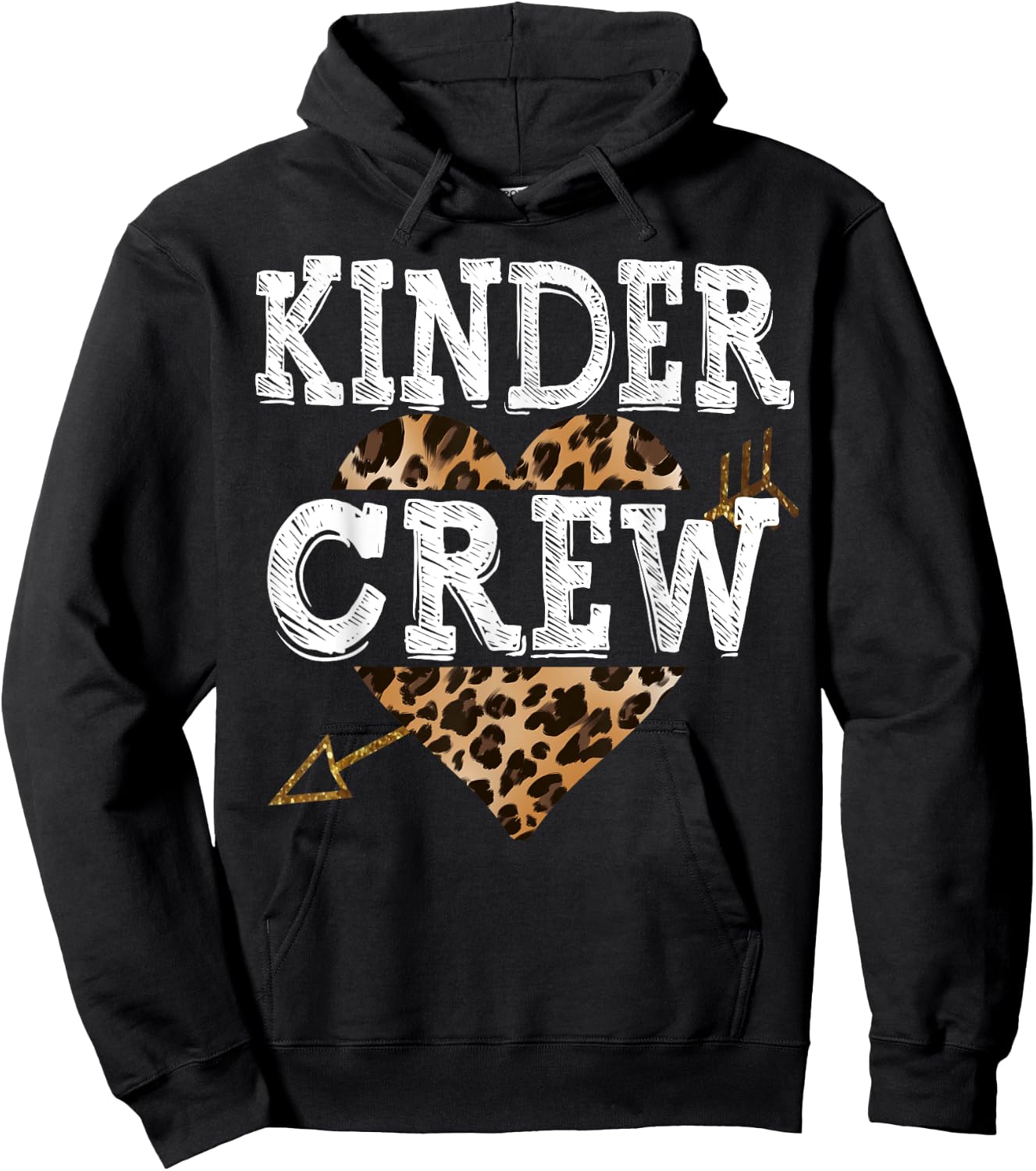 Leopard Kinder Crew Kindergarten Teacher 1st Day of School Men Women Girls Kids Hoodie - Hoodie | Black