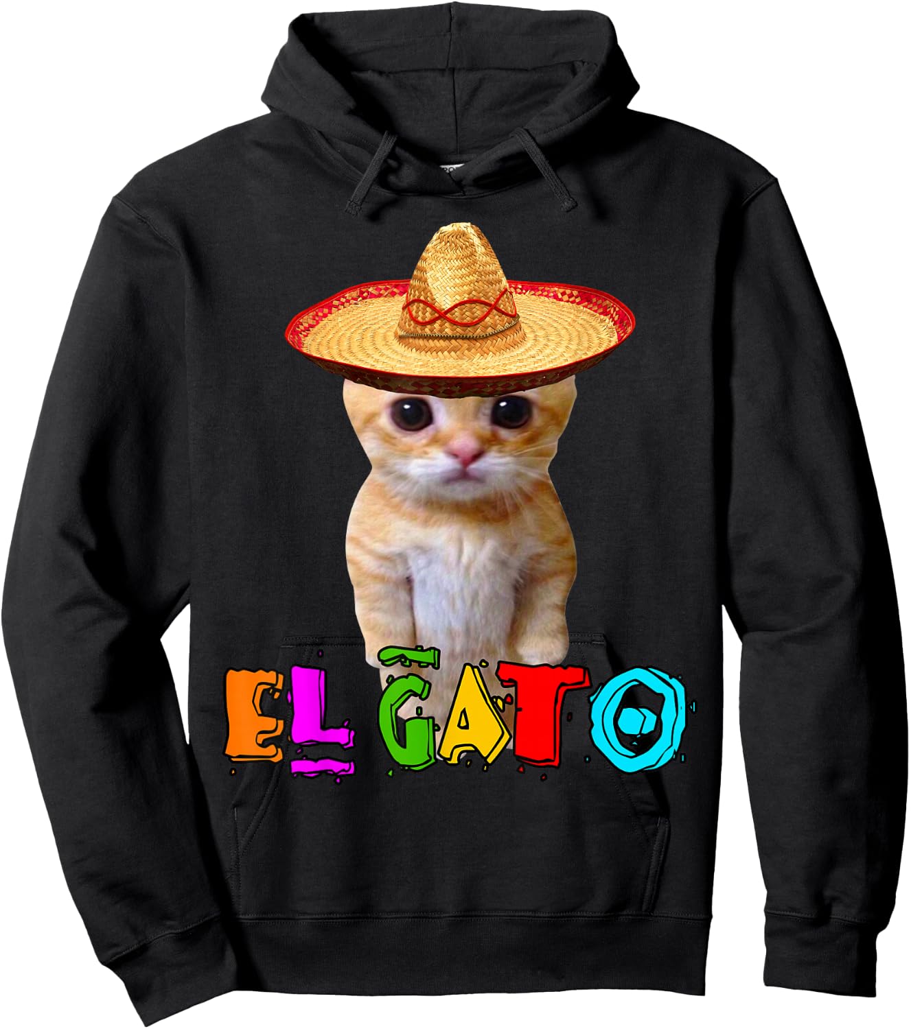 El Gato Meme Mexican Cat Latino Munchkin Kitty Cinco de Mayo Hoodie - Hoodie | Black