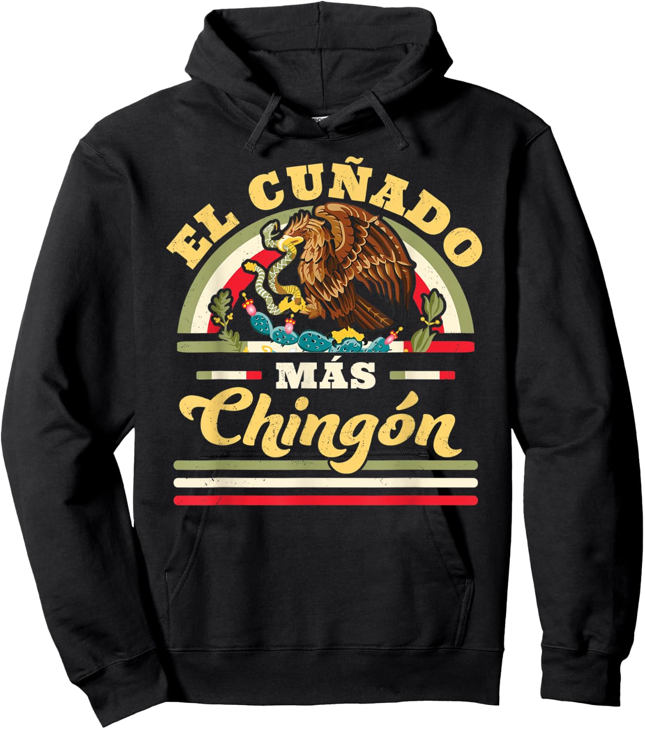 El Cuñado Mas Chingon Mexican Flag Cool Brother In Law Hoodie - Hoodie | Black