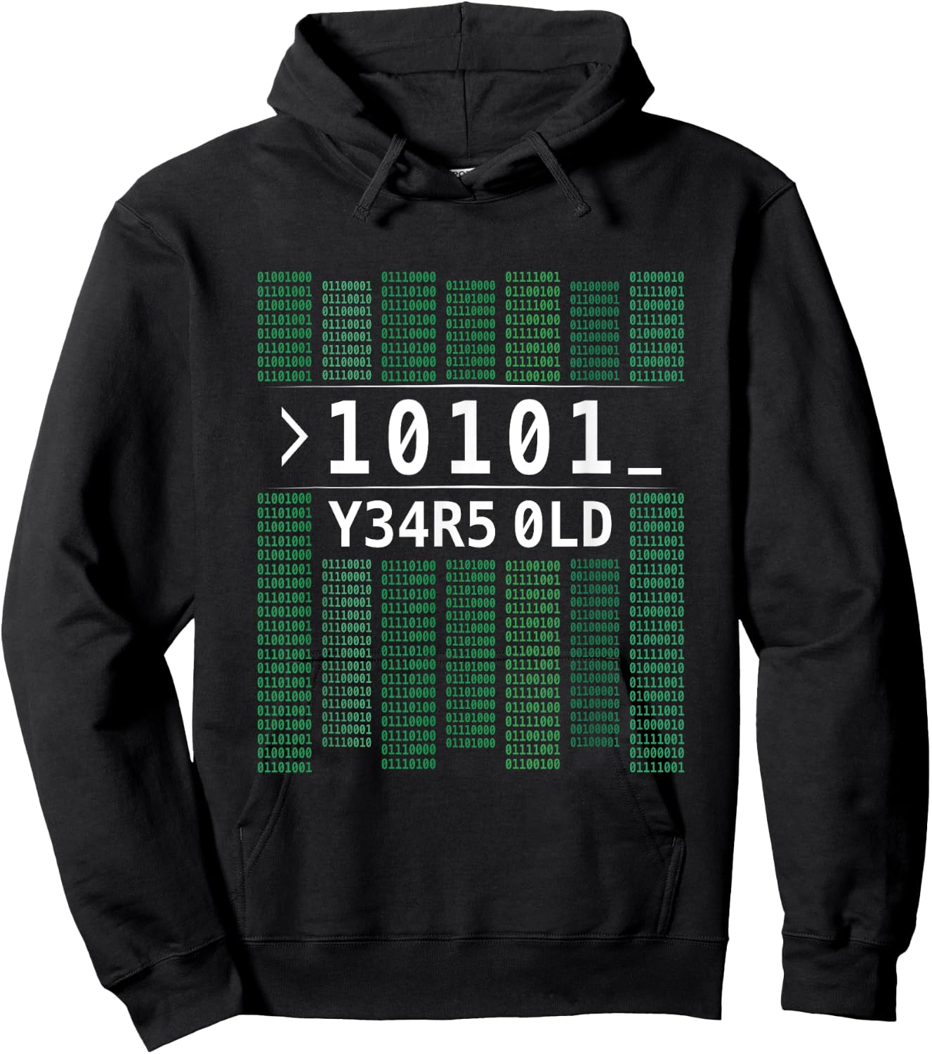 10101 Years Old Binary Code 21st Birthday Computer Hoodie - Hoodie | Black