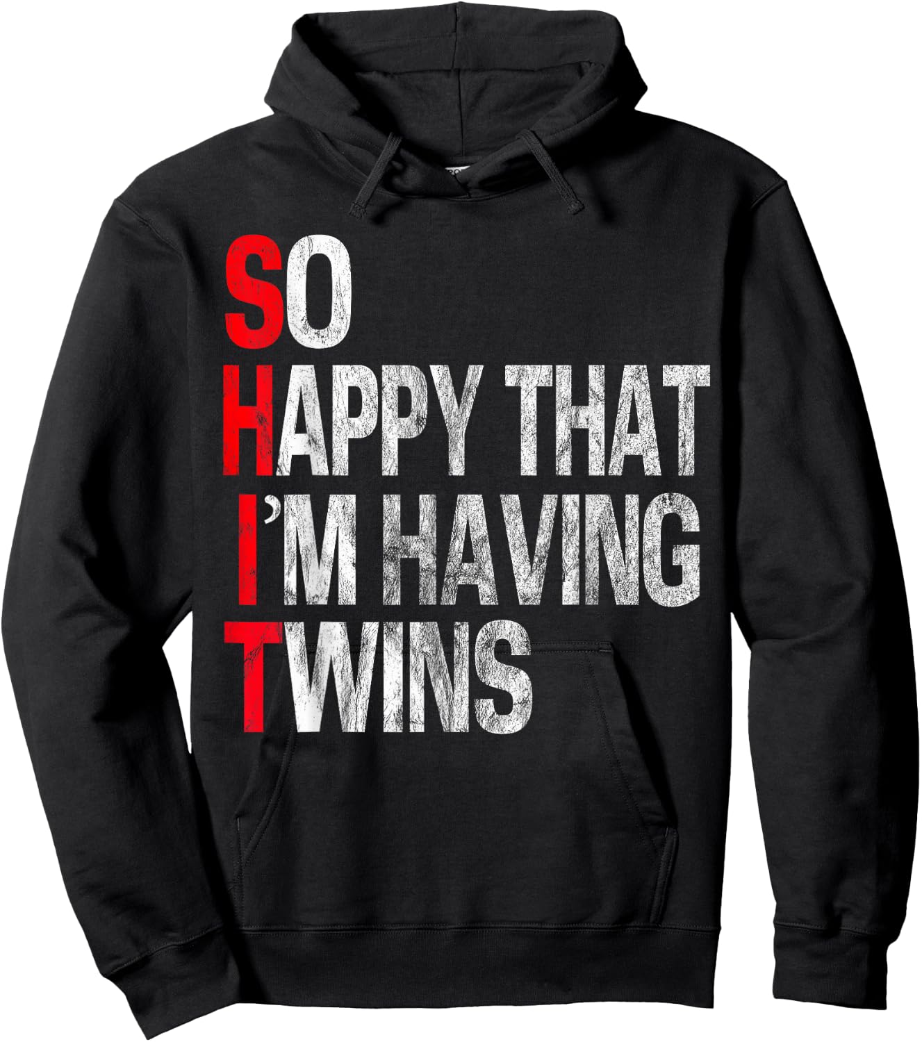 So Happy That I'm Having Twins Funny Pregnancy Family Party Hoodie - Hoodie | Black