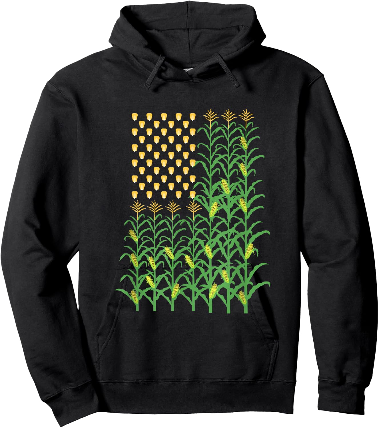 Corn Farmer - American Flag Crop Farmers Farm Farming Gift Hoodie - Hoodie | Black