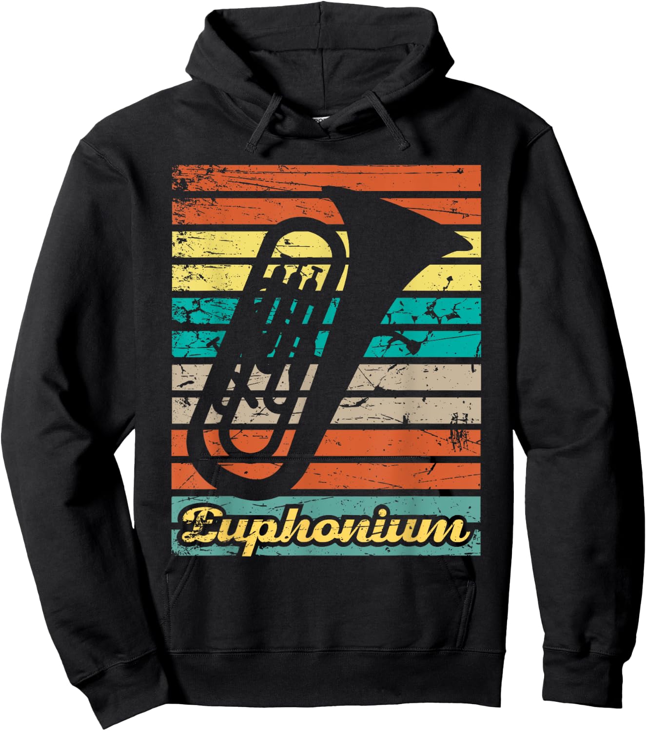 Retro Euphonium Player Euphoniumist Marching Band Hoodie - Hoodie | Black