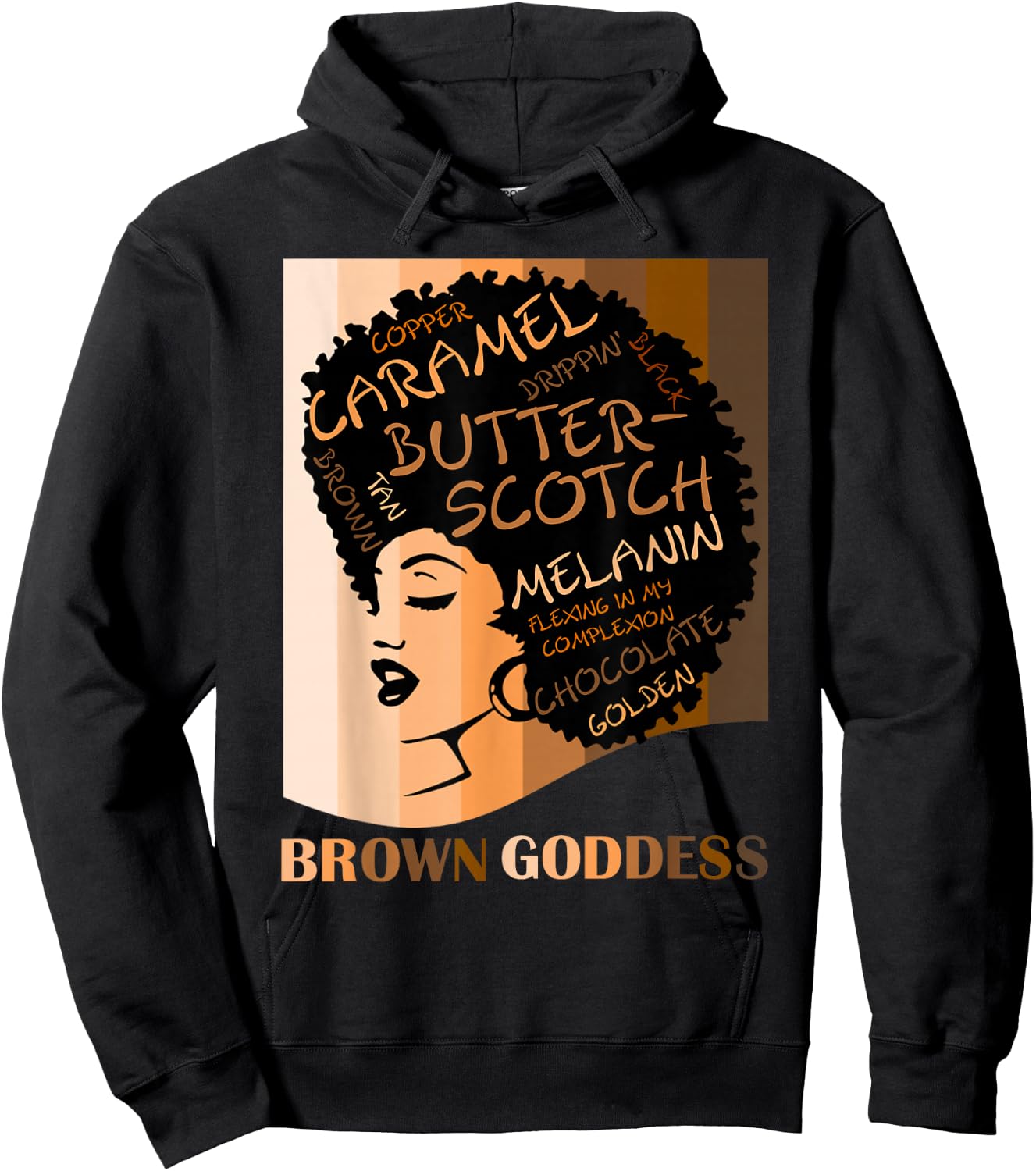 Brown Goddess Melanin Cute Women's Afro Black is Beautiful Small Hoodie - Hoodie | Black