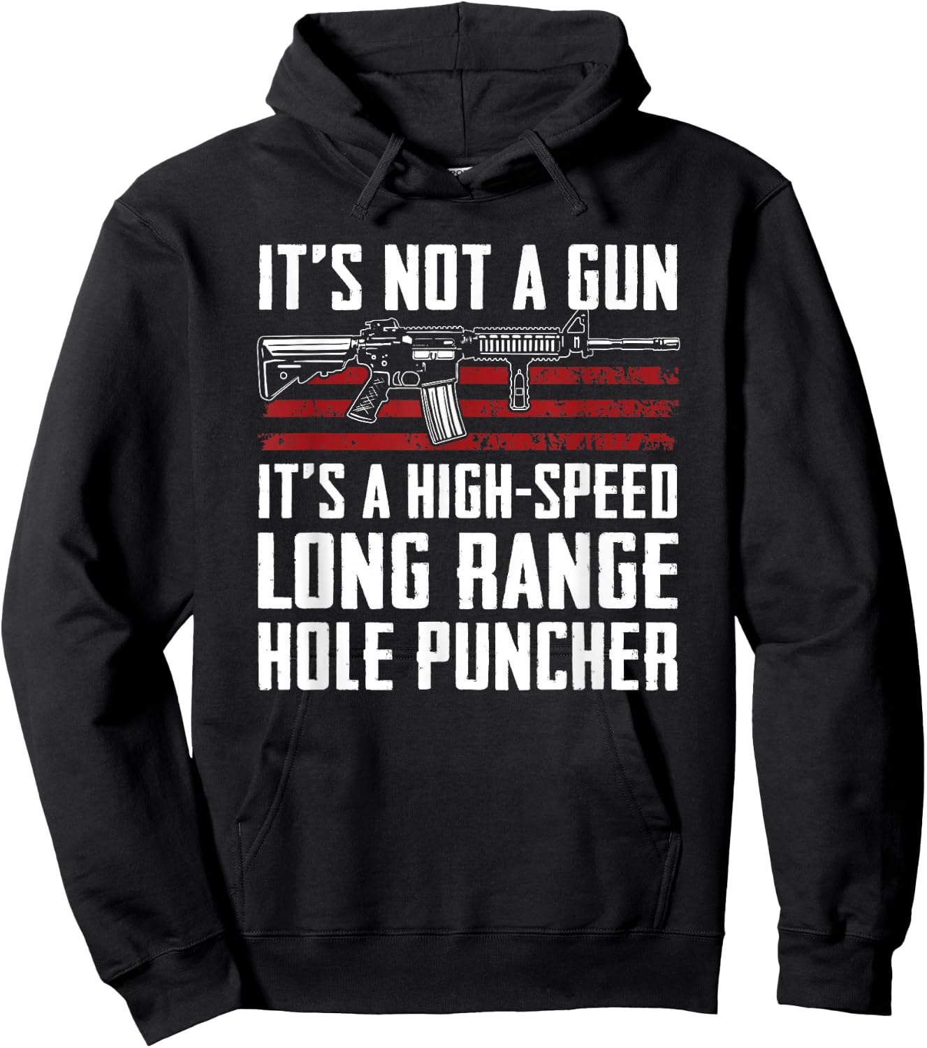 High Speed Long Range Hole Puncher - Gun Joke Funny AR15 Hoodie - Hoodie | Black