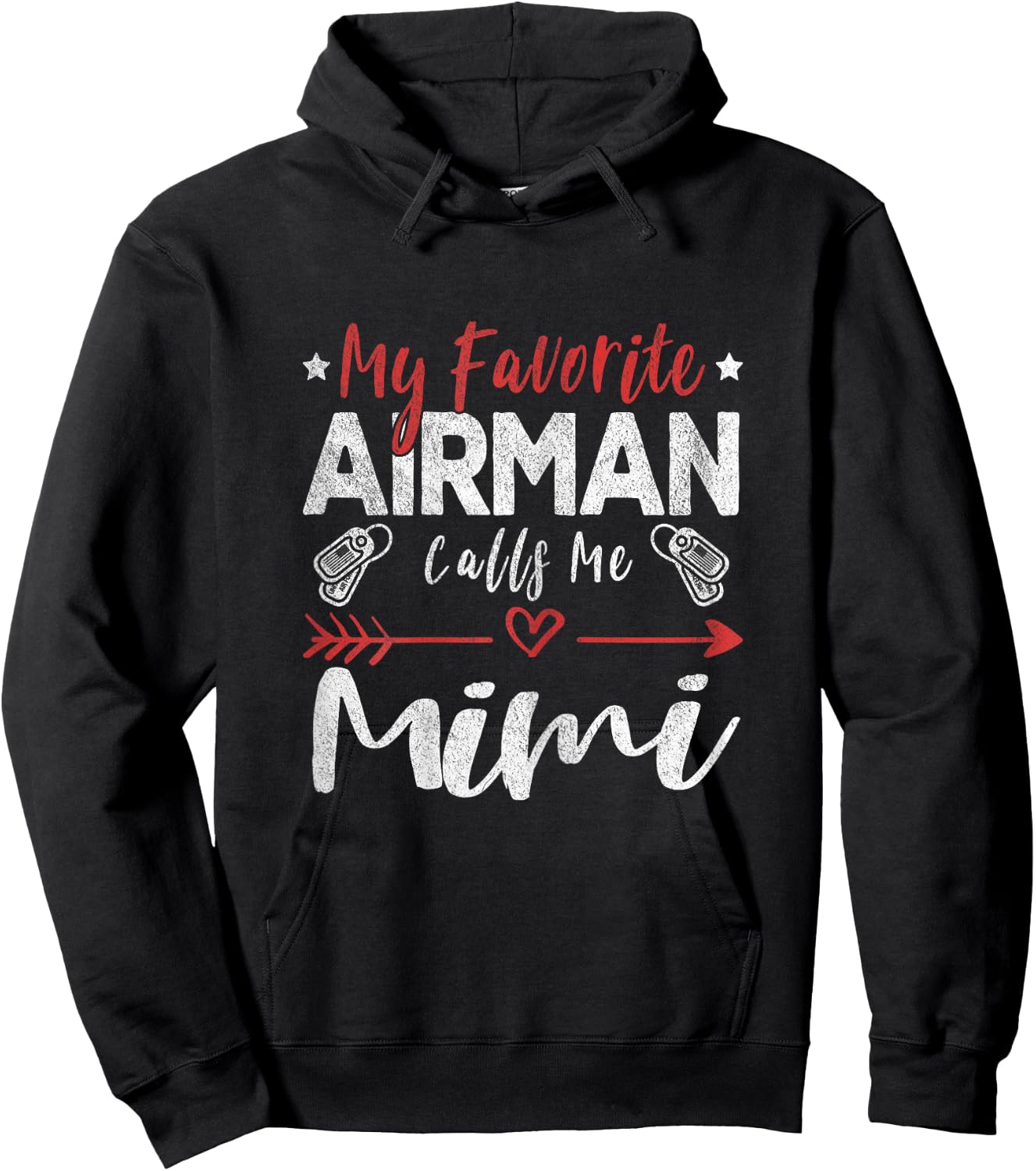 My Favorite Airman Calls Me Mimi Air Force Grandma Hoodie - Hoodie | Black