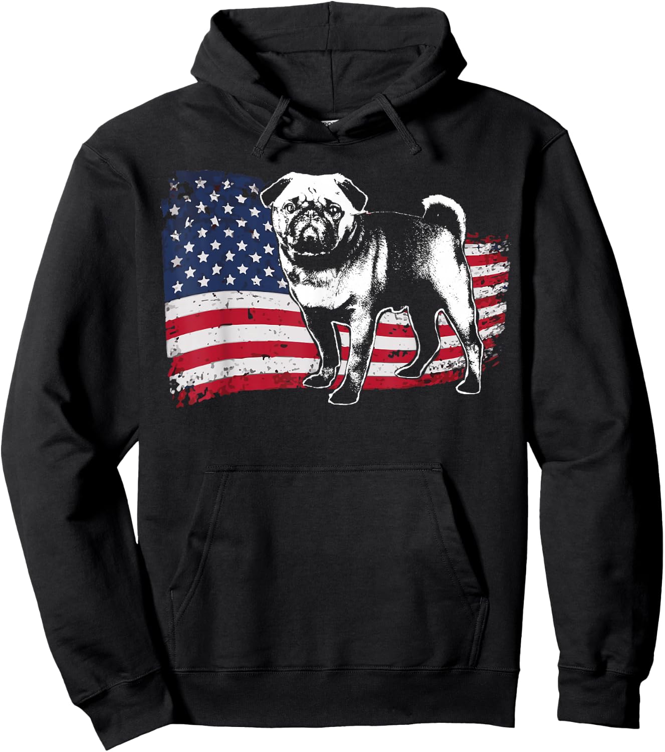 Pug Puggie-Dog Hoodie - Hoodie | Black