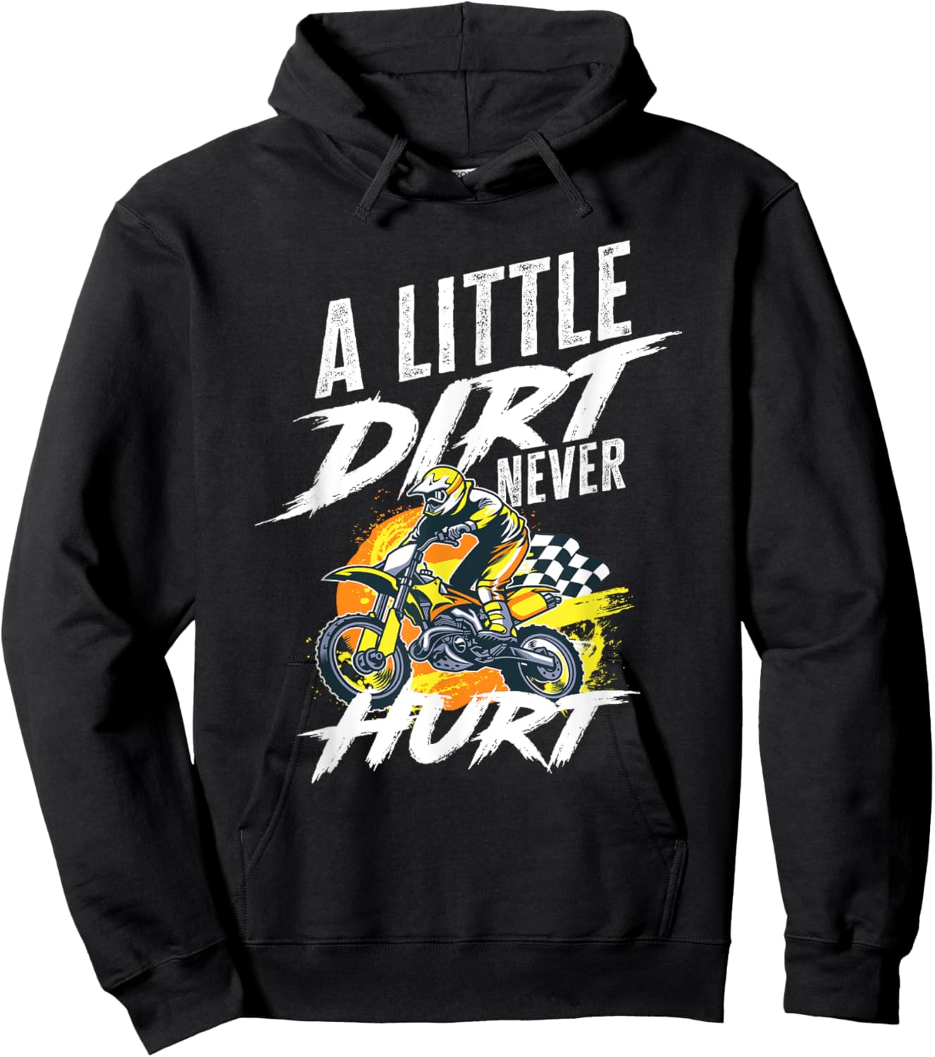 A Little Dirt Never Hurt - Boys Girls Motocross Hoodie - Hoodie | Black