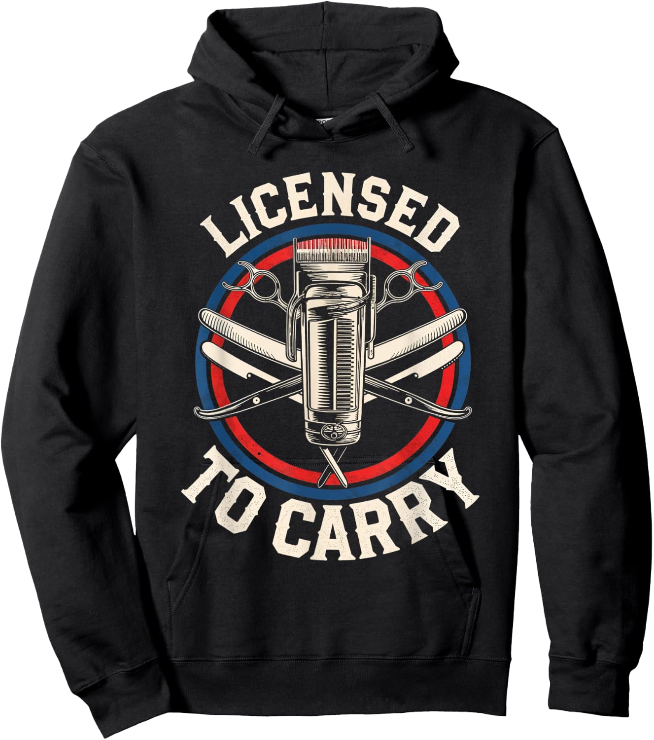 Licensed To Carry Barber Haircutting Tools Hairstylist Hoodie - Hoodie | Black