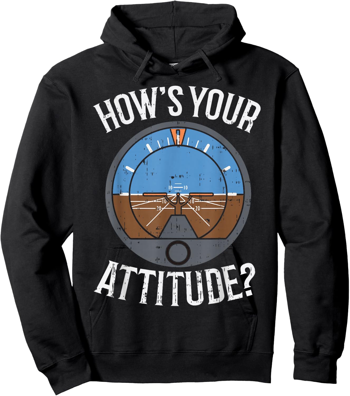 Hows Your Attitude Funny Altitude Aviation Humor Pilot Gift Hoodie - Hoodie | Black
