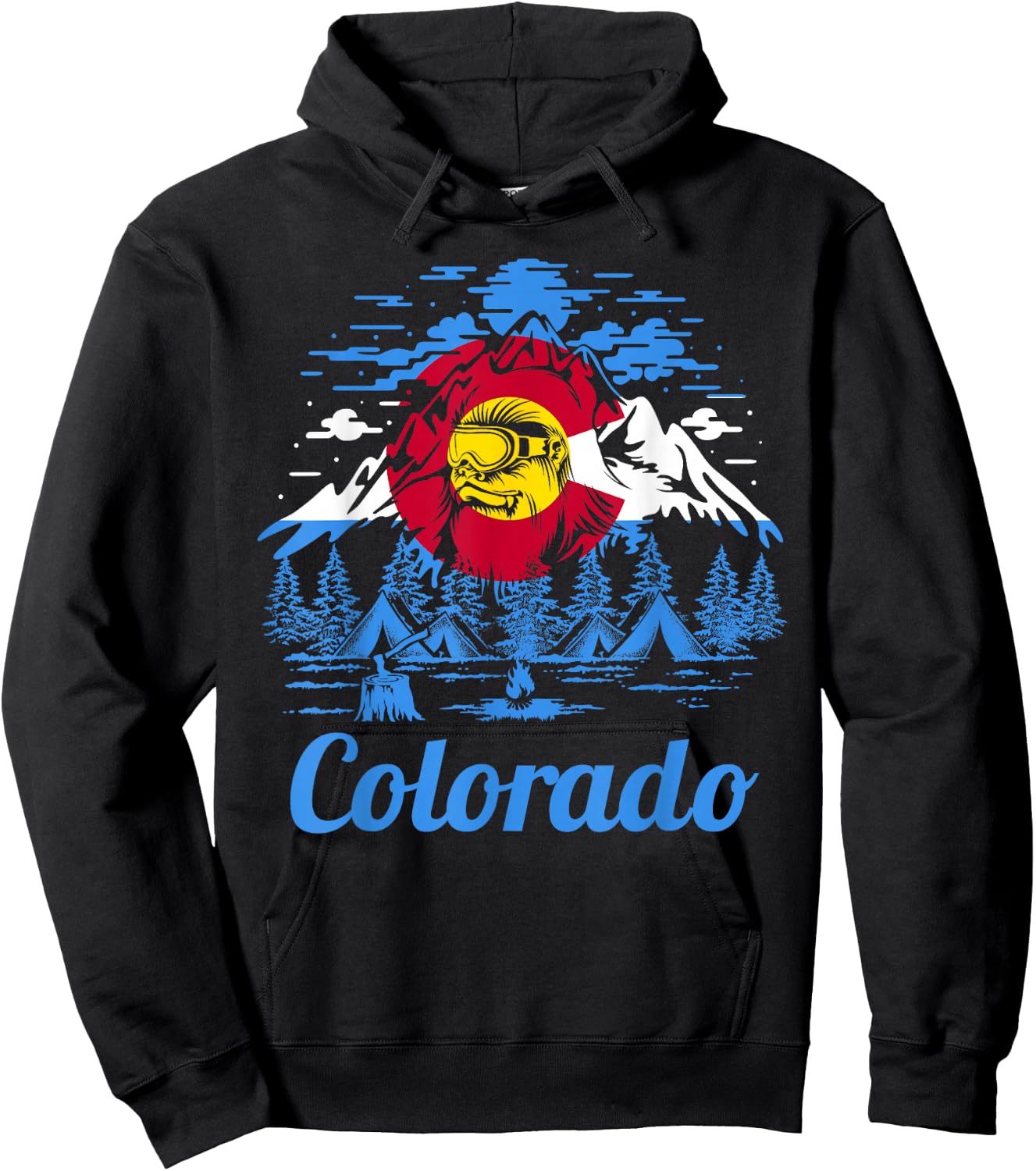 Colorado Big Foot Mountain Graphic Design Hoodie - Hoodie | Black