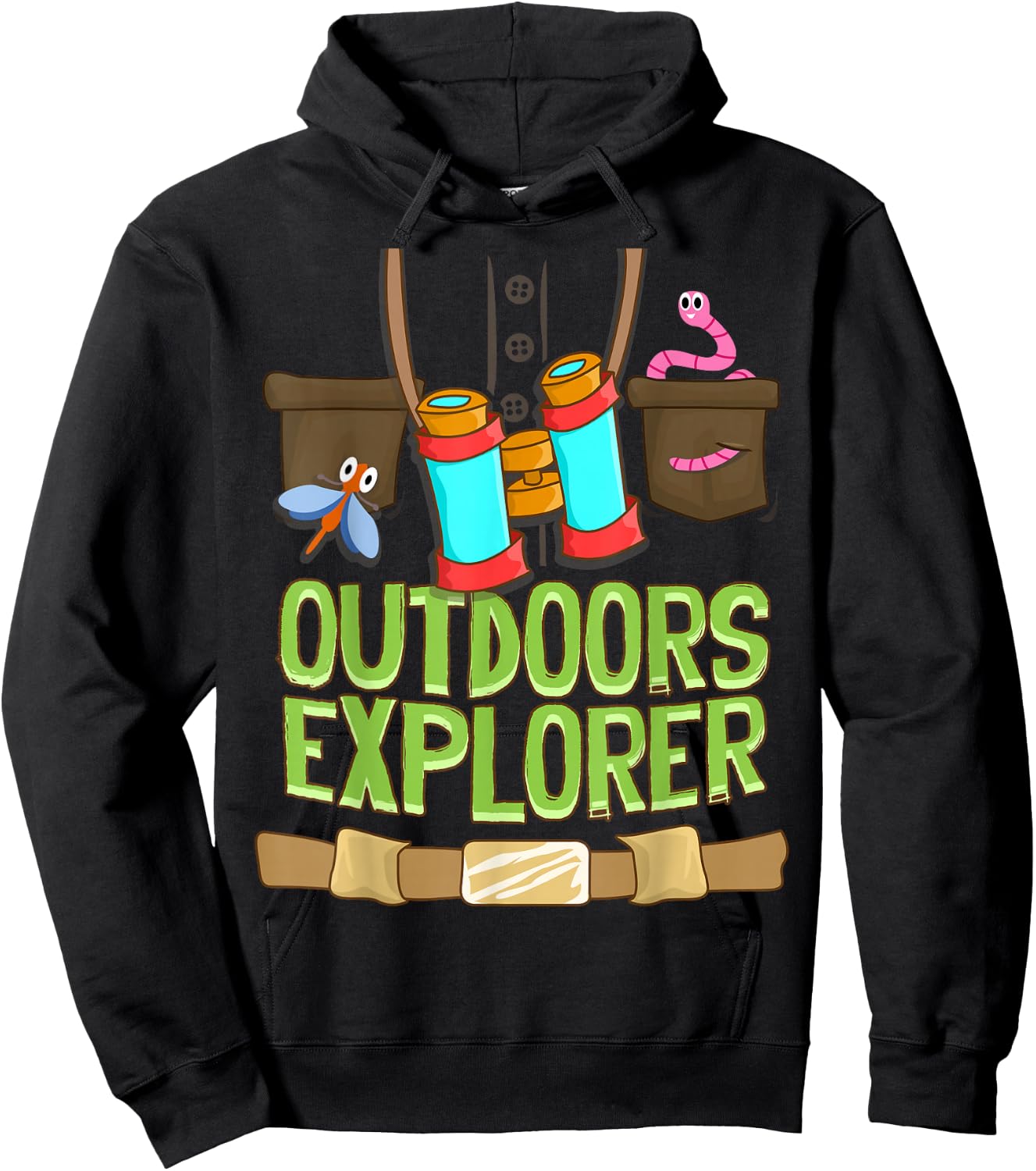 Outdoors Explorer Zookeeper Vest Bugs Binoculars Safari Kids Hoodie - Hoodie | Black