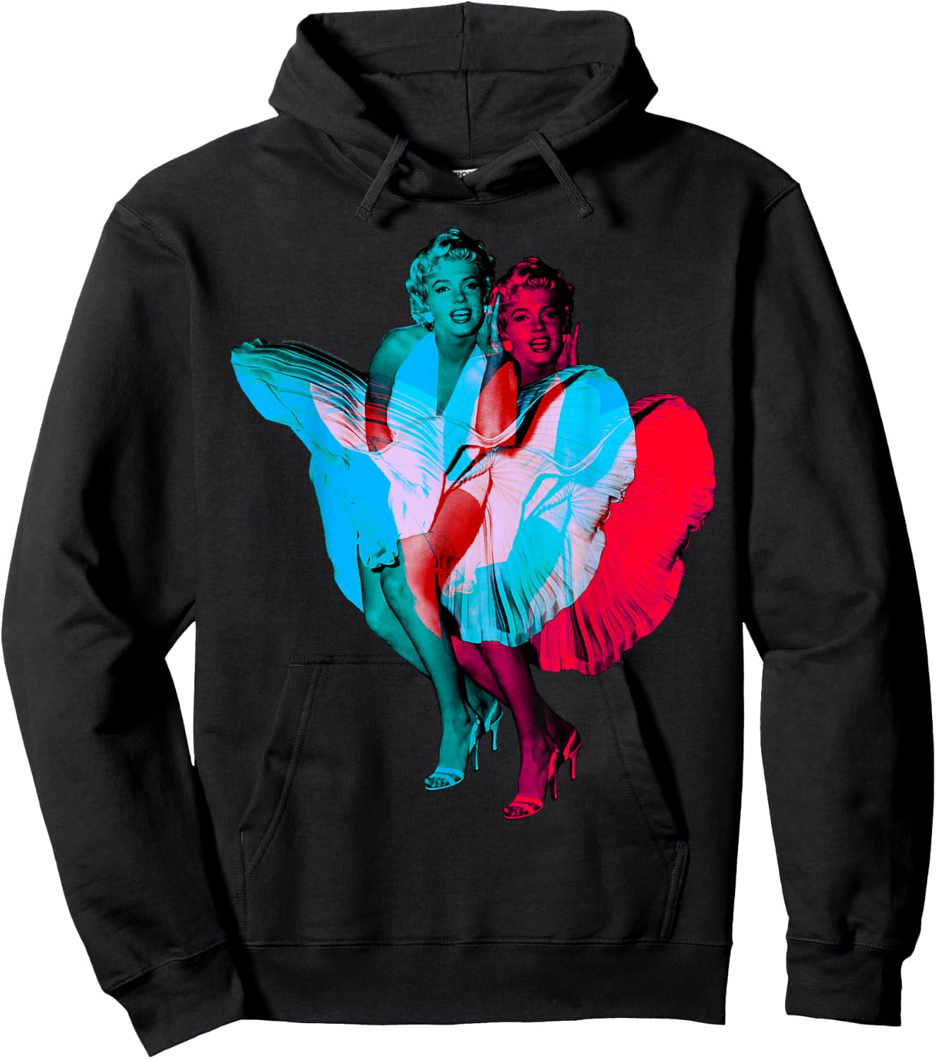 Marilyn Monroe 3D Classic Dress Pose Hoodie - Hoodie | Black