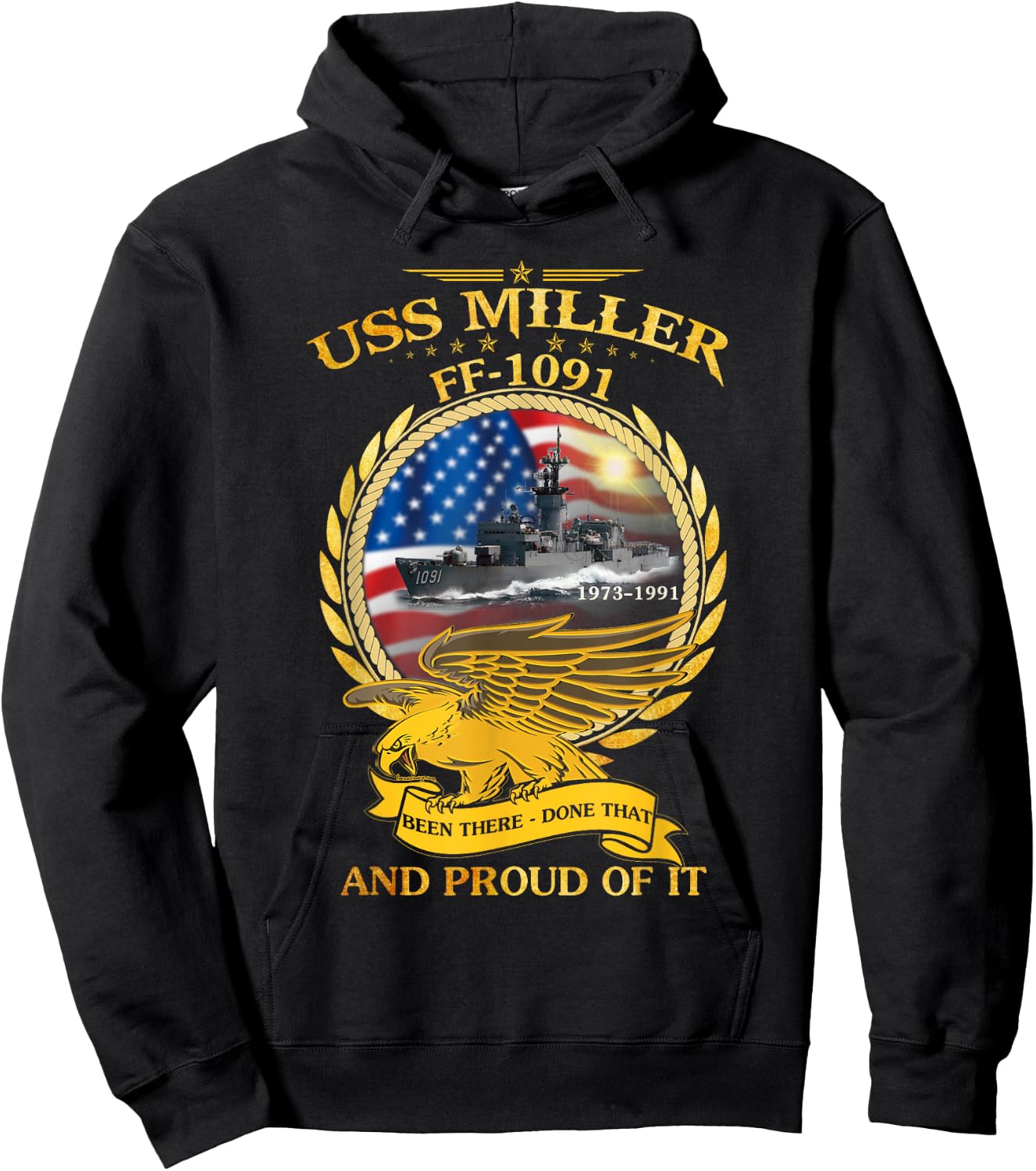 USS Miller (FF-1091) Hoodie - Hoodie | Black