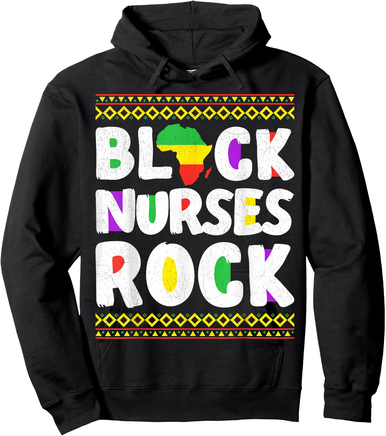 African American Black Nurse Rock Juneteenth Hoodie - Hoodie | Black