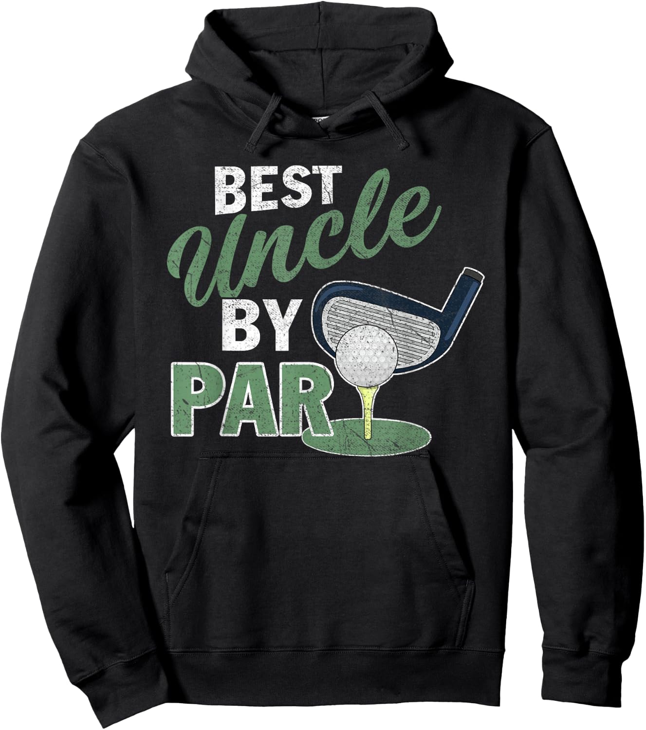 Best Uncle By Par Fathers Day Golf Sports Hoodie - Hoodie | Black