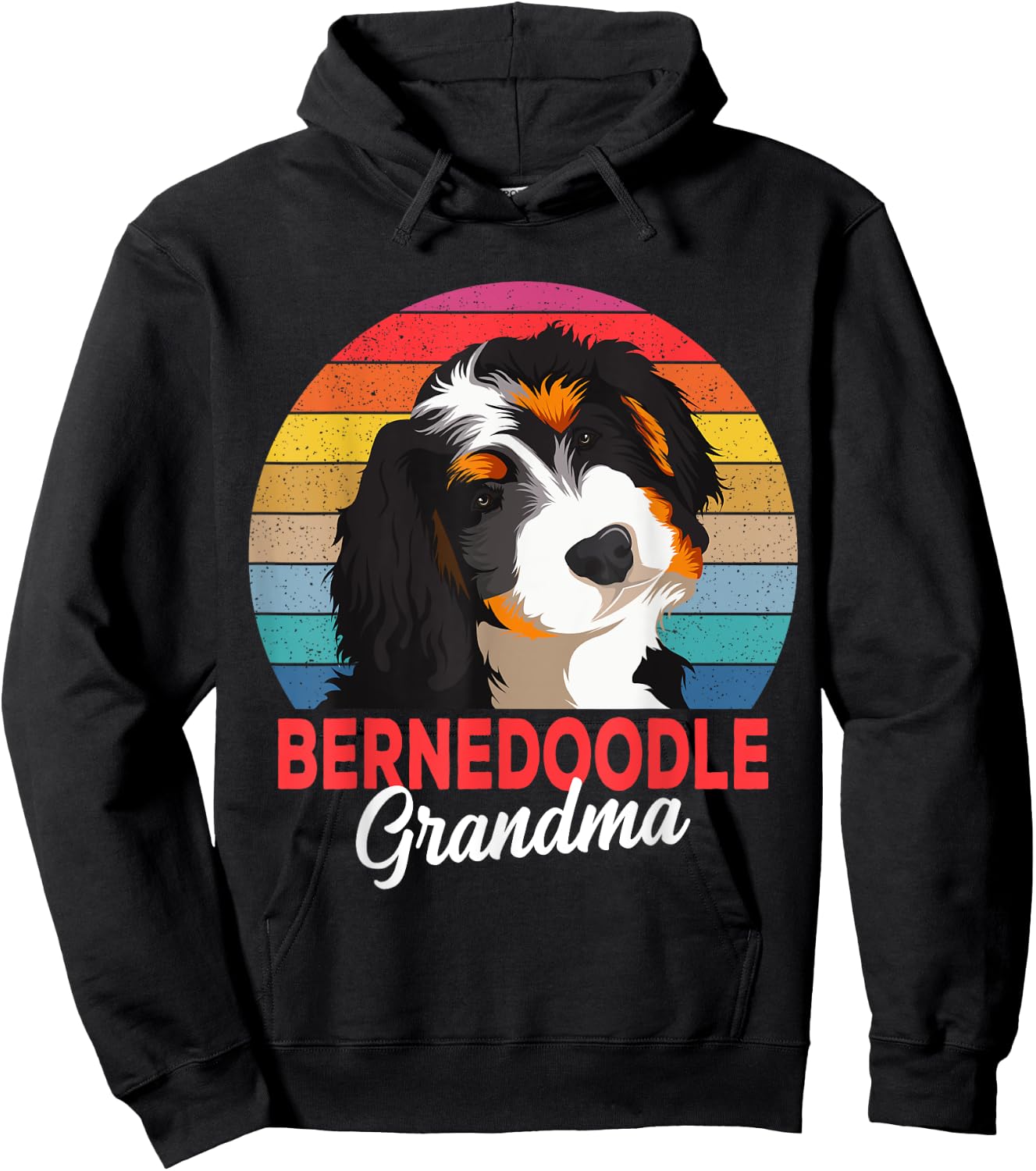 Bernedoodle Grandma Dog Mom Owner Hoodie - Hoodie | Black