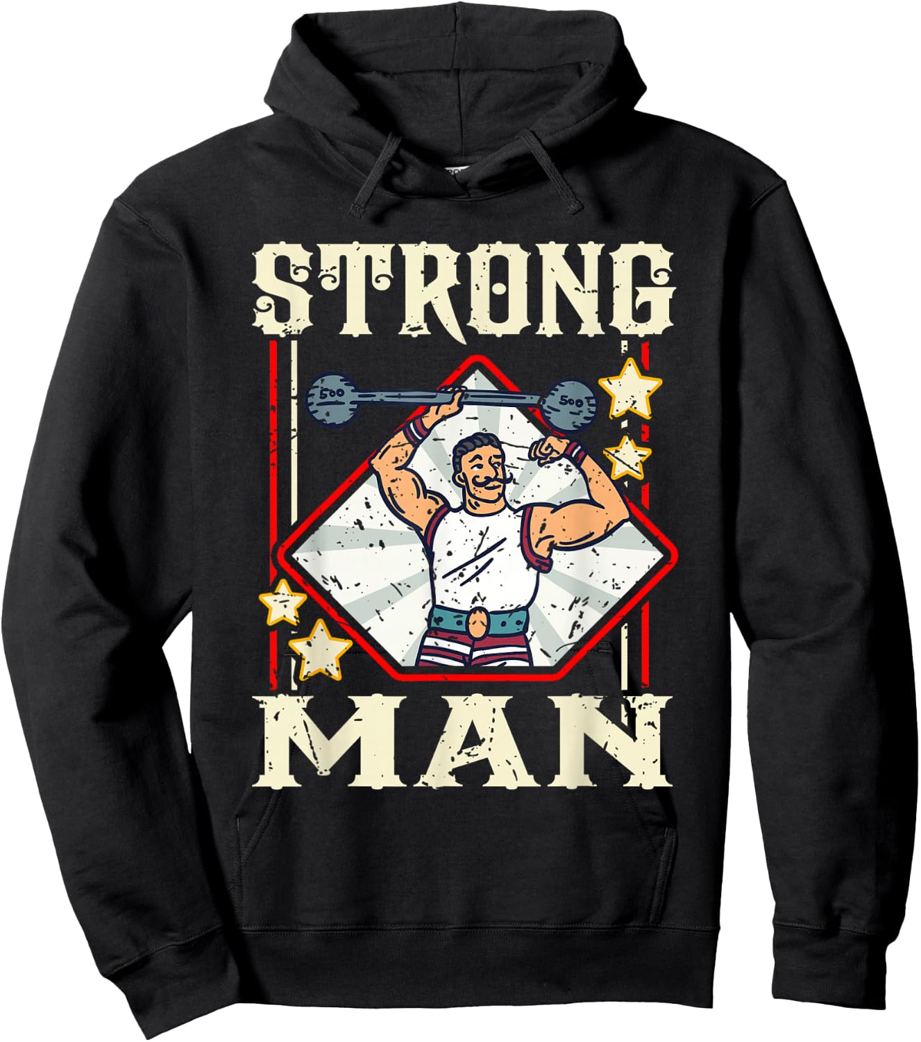 Bearded Strongman Carnival Party Circus Themed Apparel Hoodie - Hoodie | Black