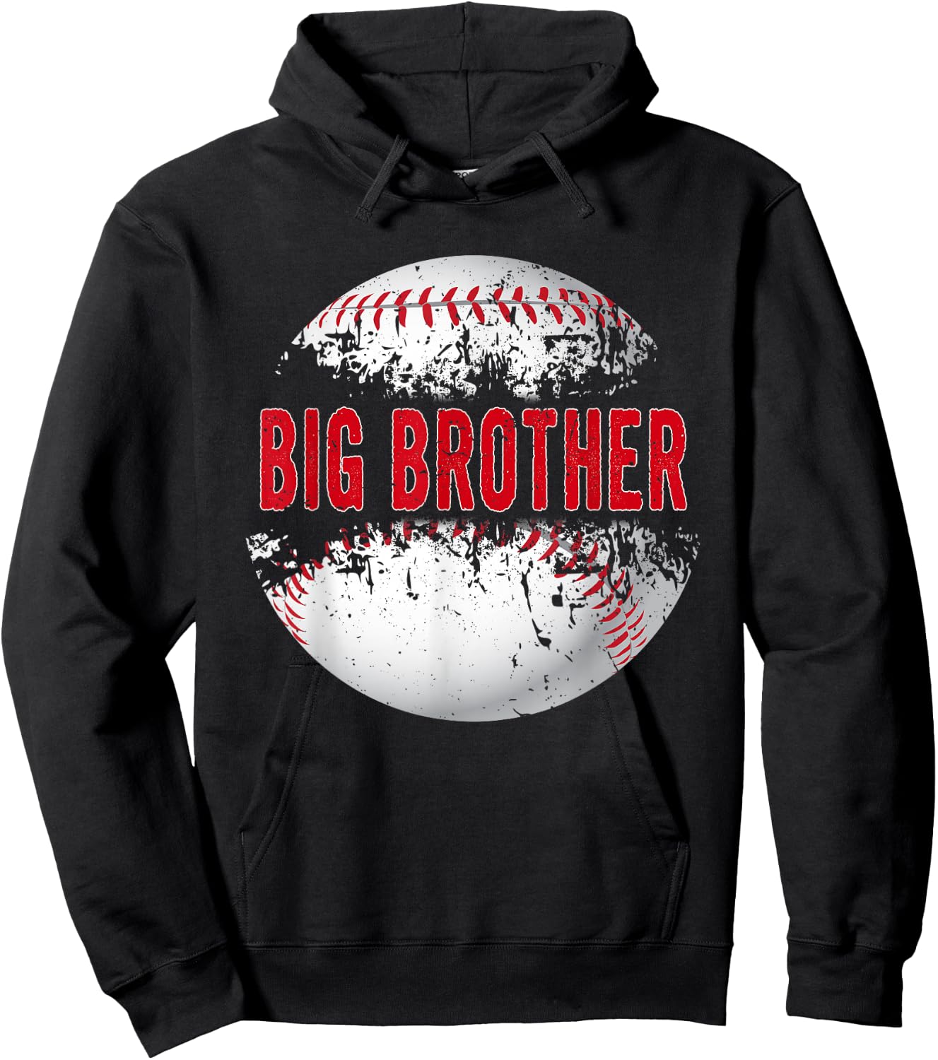 Baseball Softball Lover Ball Big Brother Father's Day Hoodie - Hoodie | Black