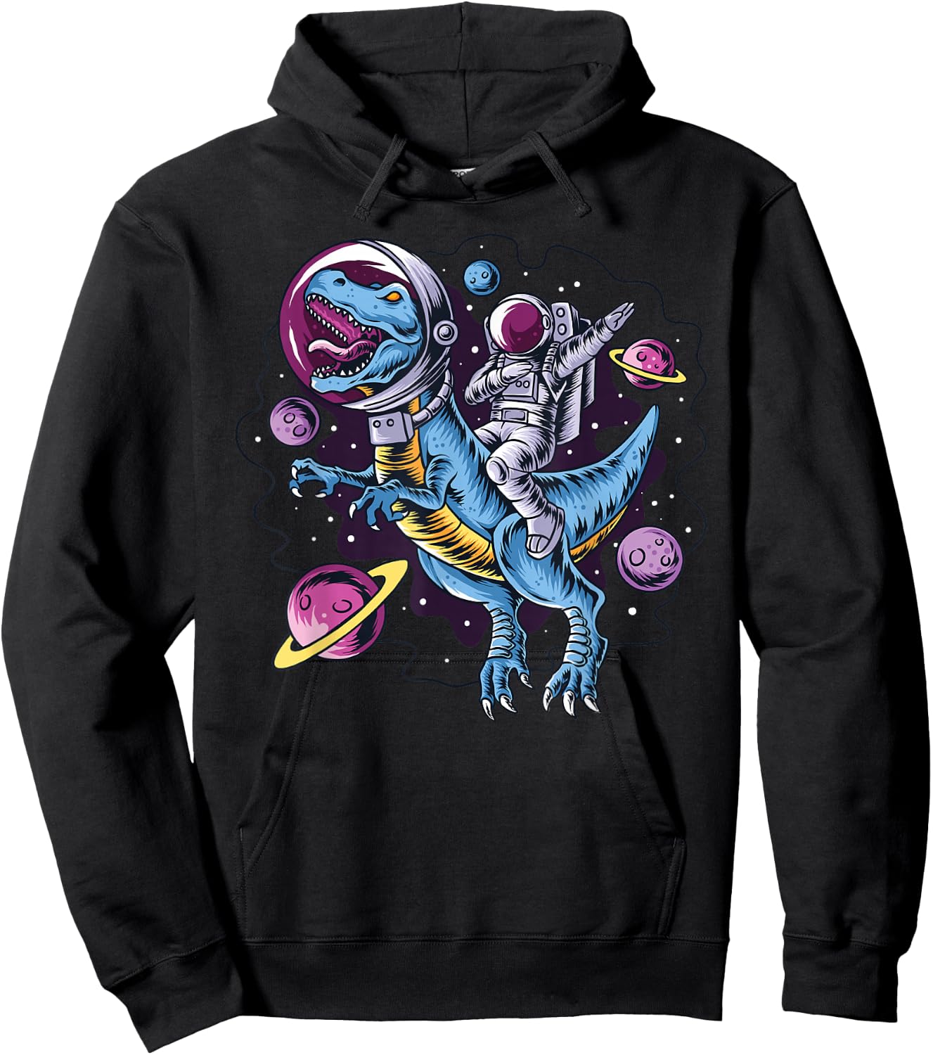 Dabbing Astronaut T-Rex Dinosaur Space All Moon Astronaut Hoodie - Hoodie | Black