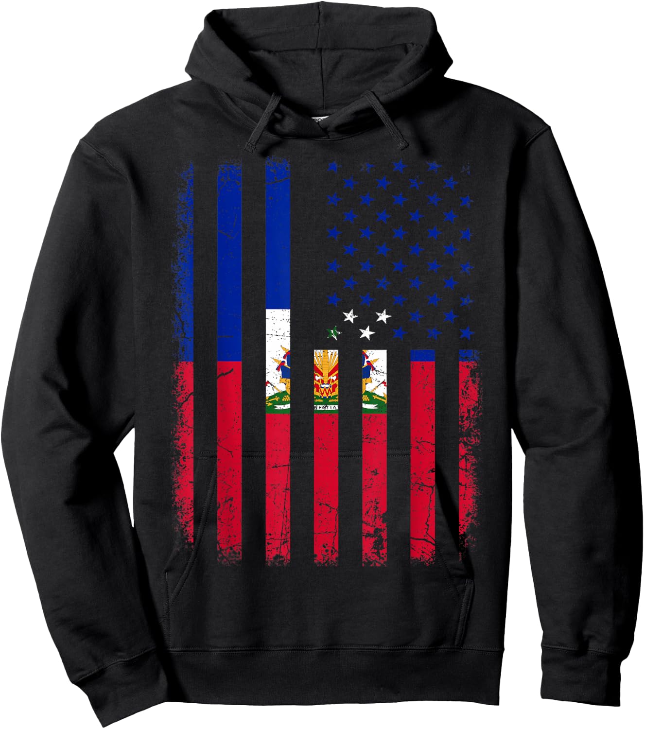 Haitian American Flag Haitian Roots Haiti America Hoodie - Hoodie | Black