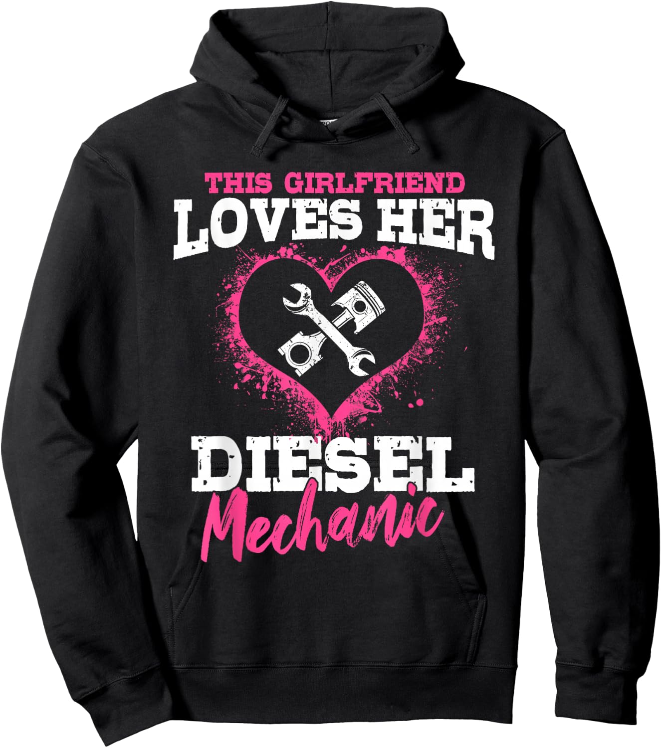 Diesel Mechanic Gifts Wife Girlfiend Love My Mechanic Hoodie - Hoodie | Black