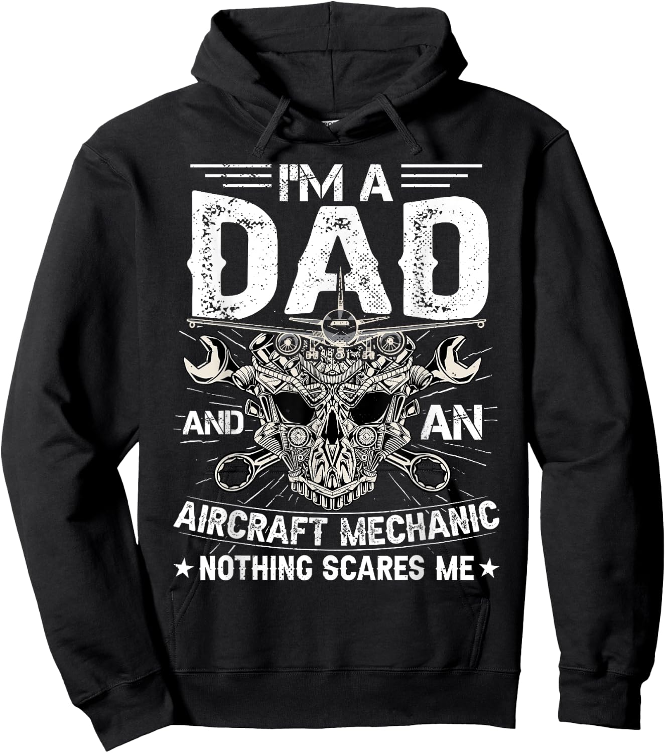 Funny Dad Airplane Plane Aviation Aircraft Mechanic Hoodie - Hoodie | Black
