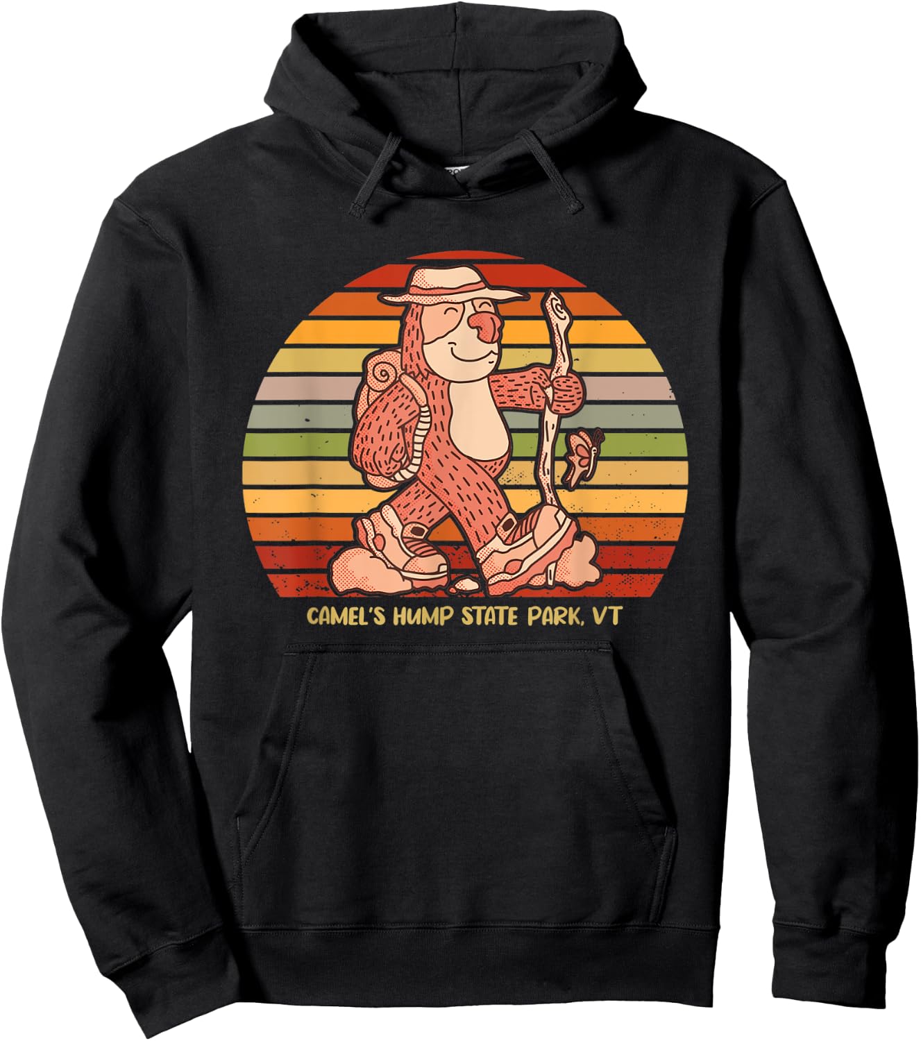 Camel's Hump State Park Vermont Hiking Sloth Camping Hoodie - Hoodie | Black
