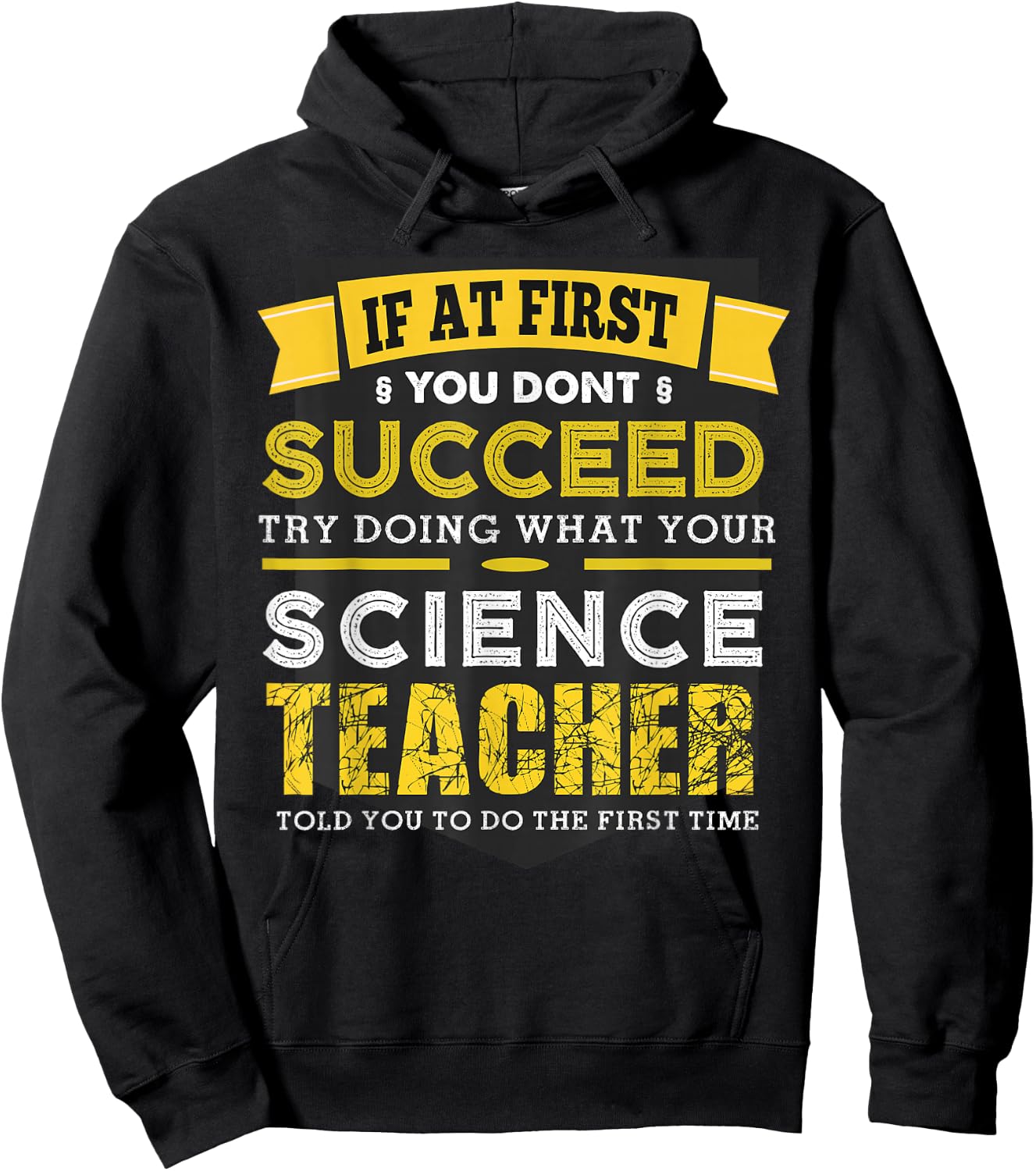 If At First You Don't Succeed Funny Vintage Science Teacher Hoodie - Hoodie | Black