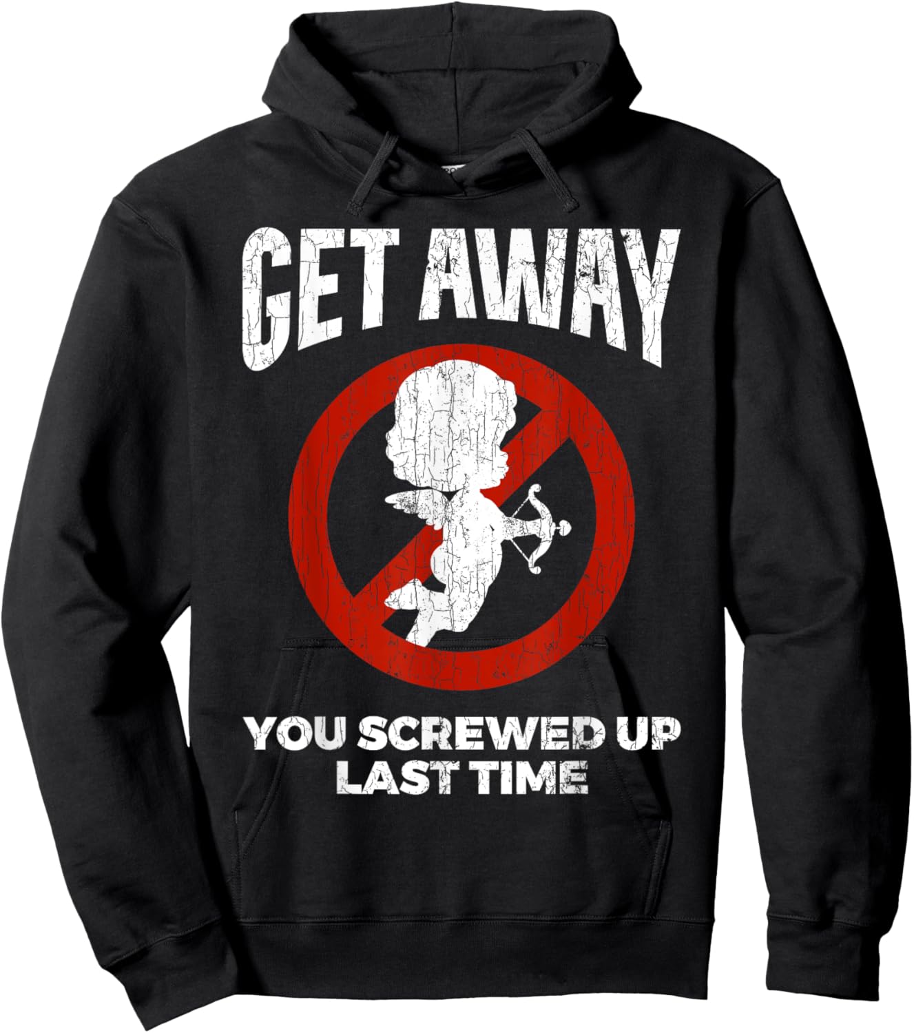 Anti Valentines Sarcastic Cupid Quote Funny Gift Hoodie - Hoodie | Black