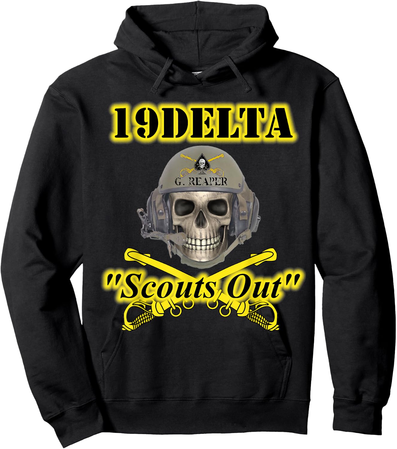 Army Cavalry Scouts MOS - veterans - Skull design on front Hoodie - Hoodie | Black
