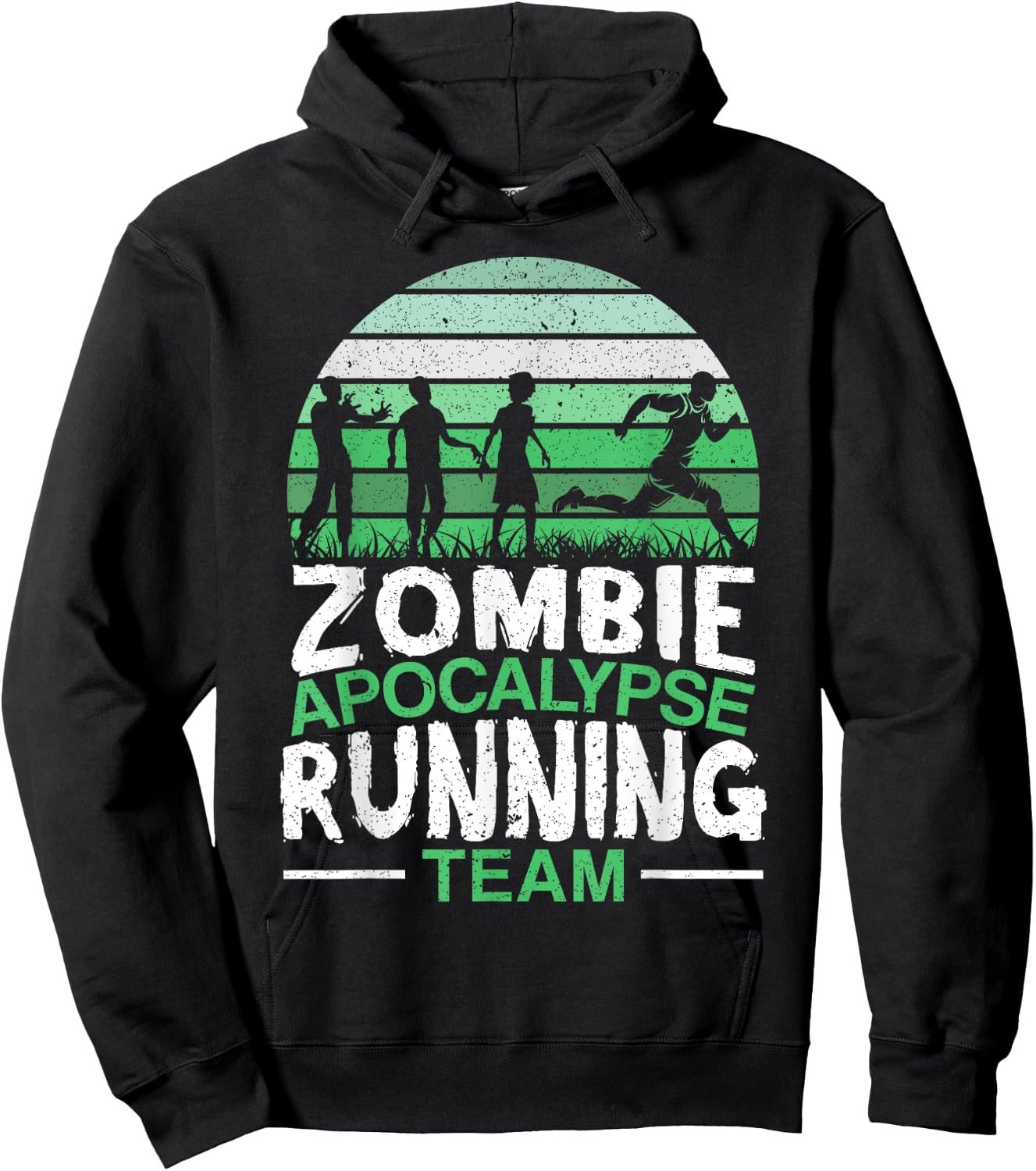 Zombie Apocalypse Running Team Halloween Trick Or Treat Hoodie - Hoodie | Black