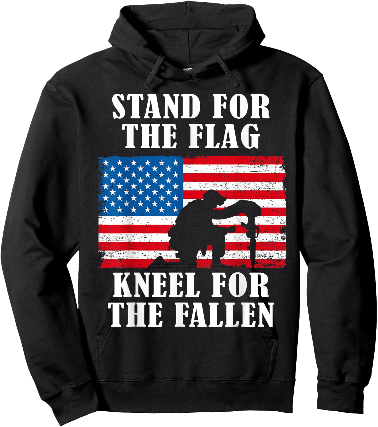 Stand for the Flag | Veterans Day Partiotic Military Hoodie - Hoodie | Black