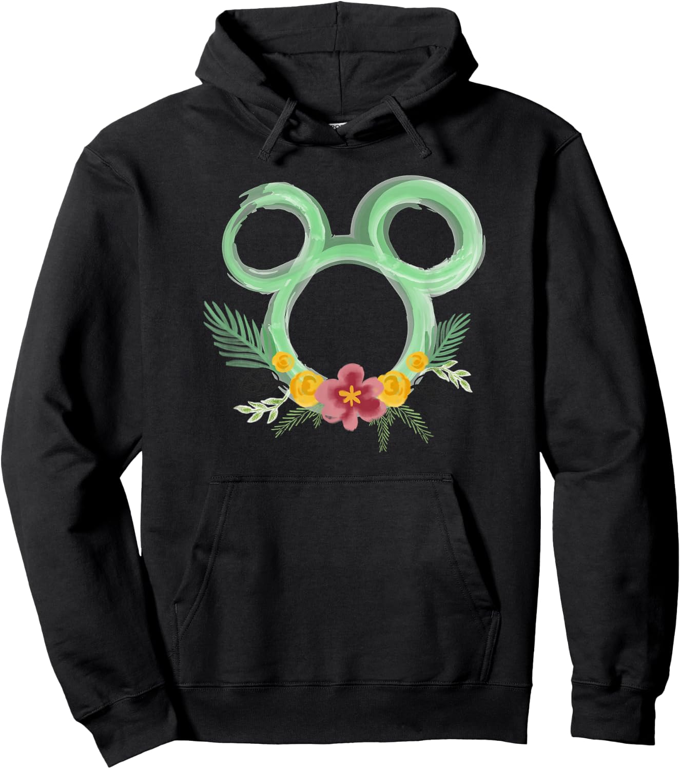 Disney Mickey and Friends Green Decals Hoodie - Hoodie | Black