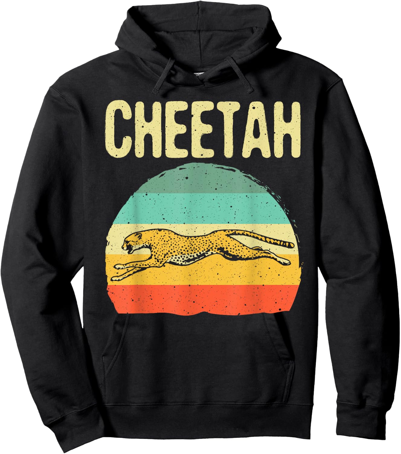 Funny Vintage Cheetah Art Boys Girls Leopard Safari Wildlife Hoodie - Hoodie | Black